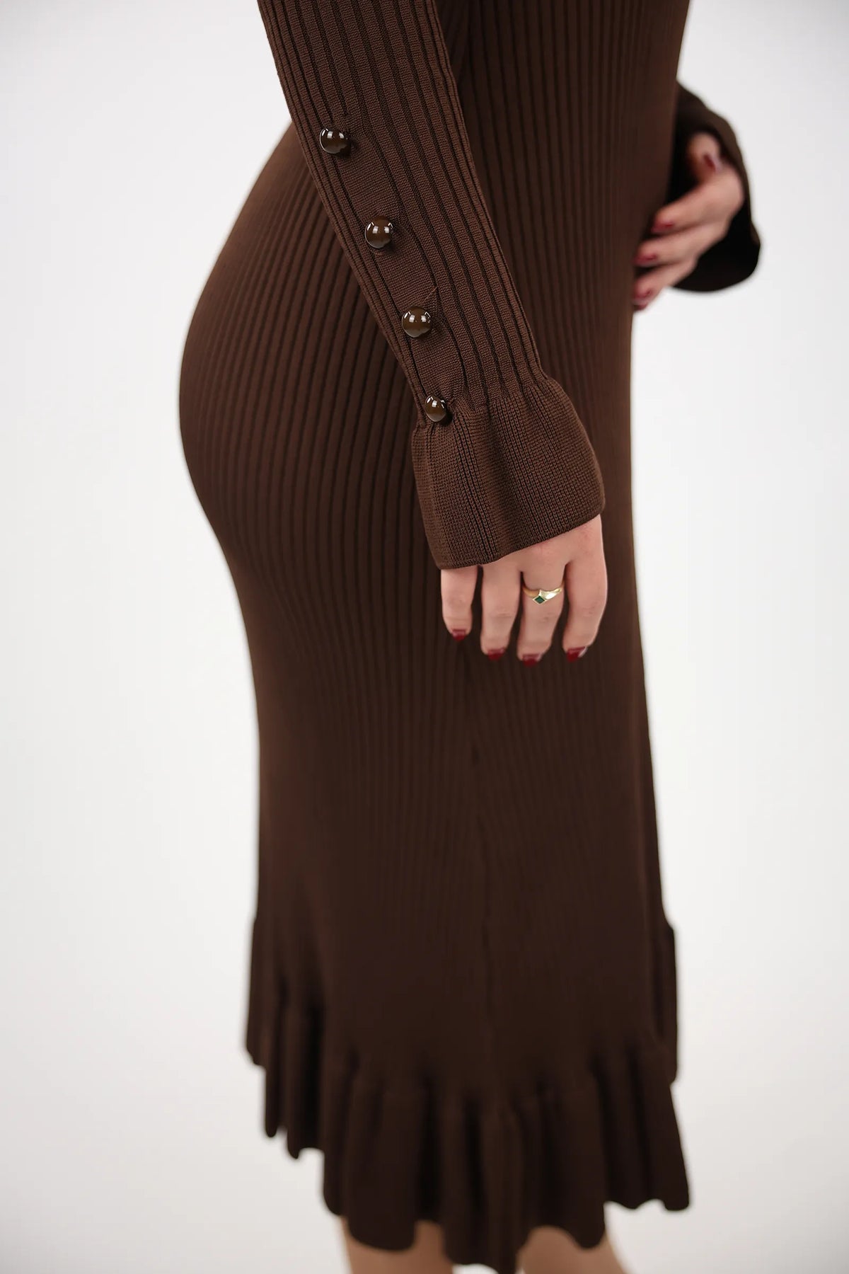 Fustan knit ruffle