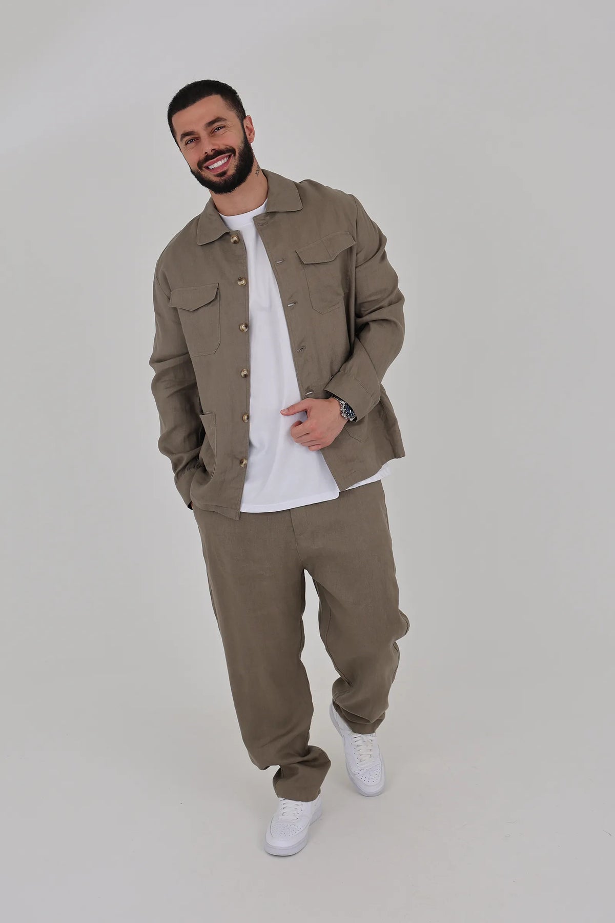 Sako linen shacket