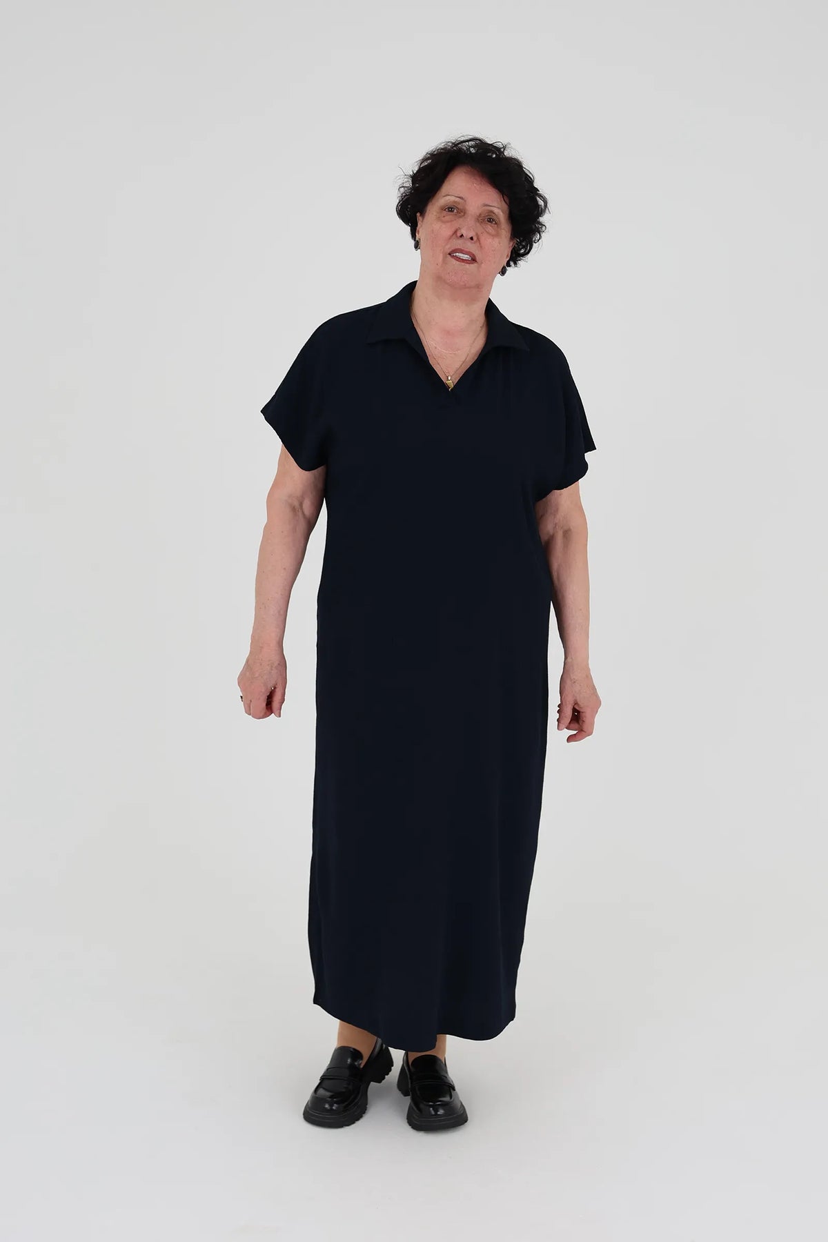 Fustan midi shirt dress