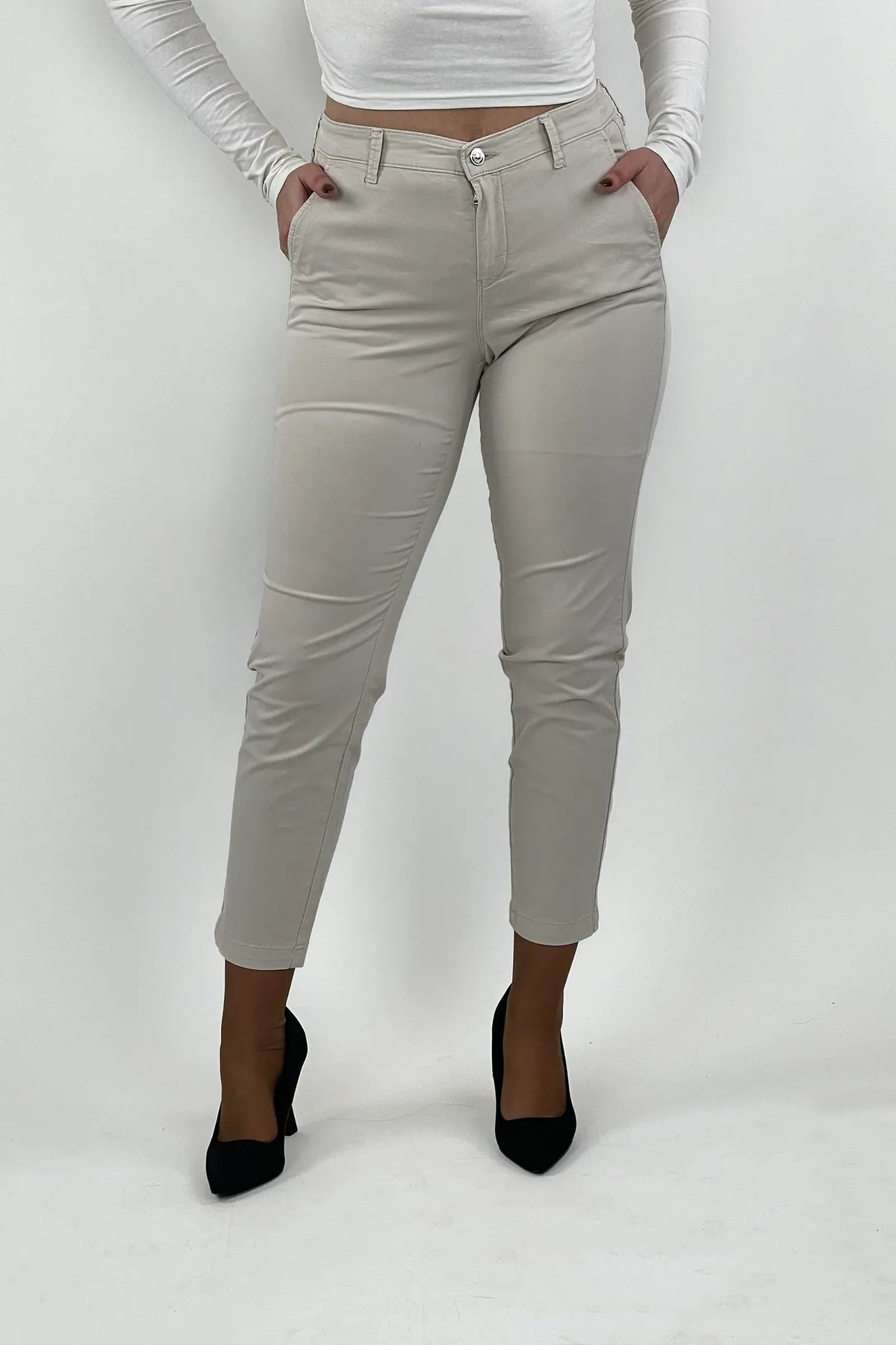 Pantallona soft beige
