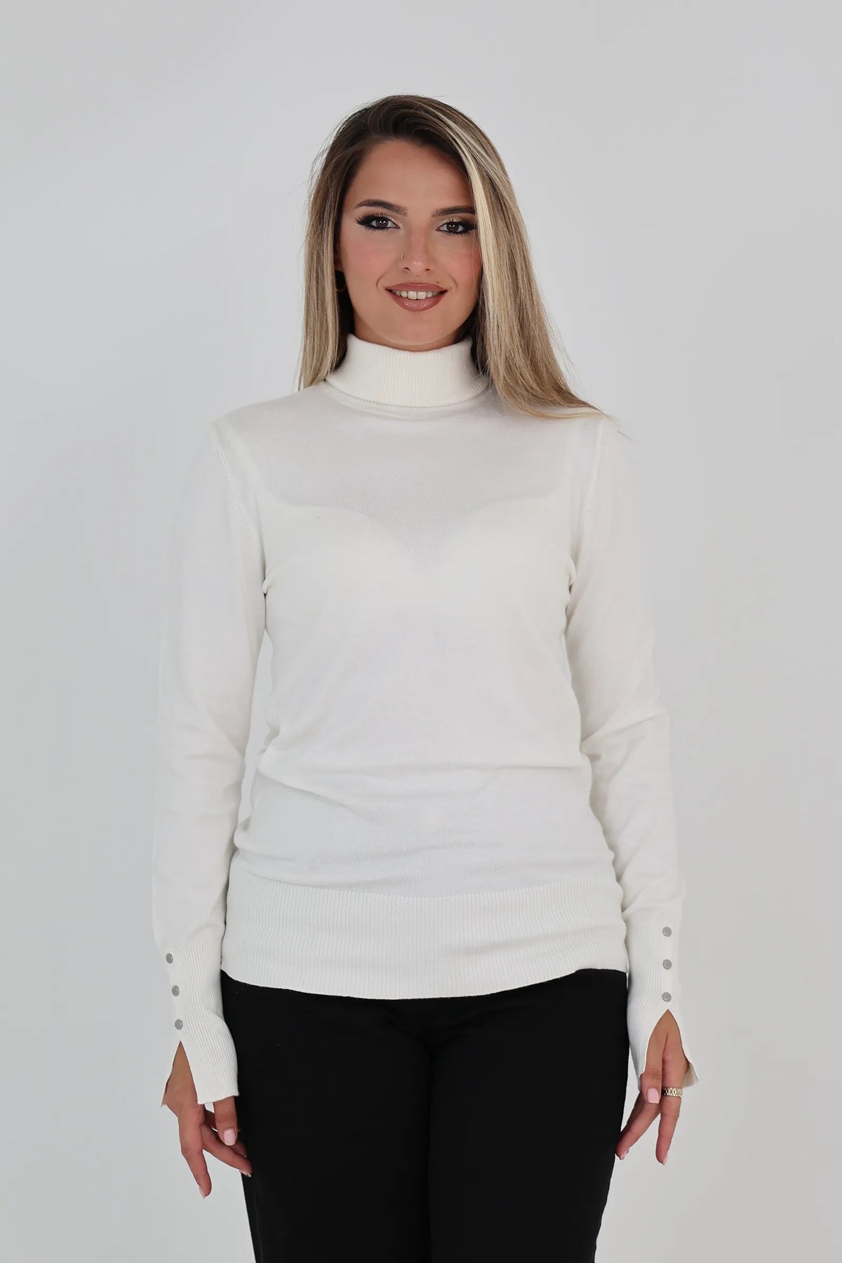Rrollke mock neck top
