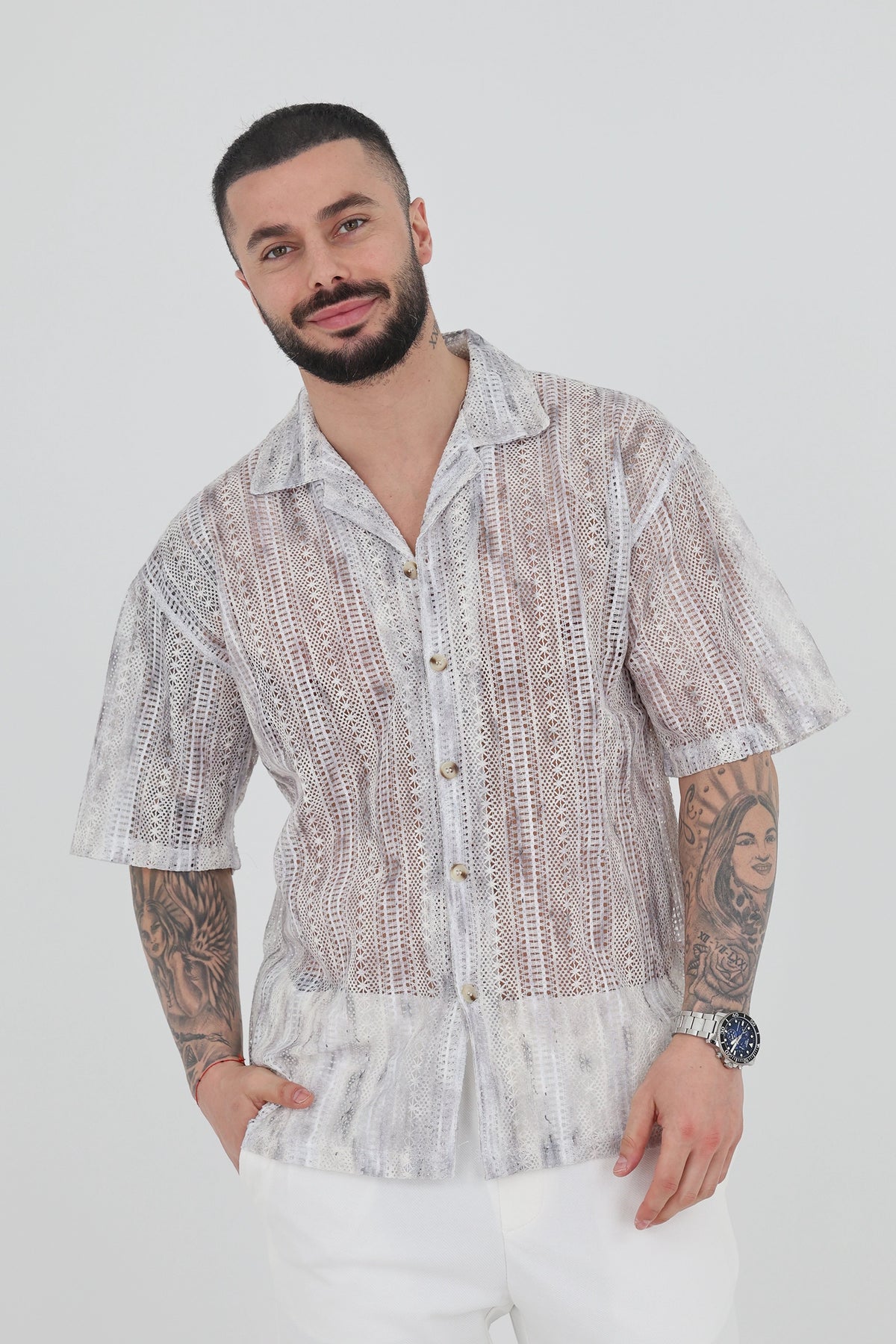 Kemishe striped crochet