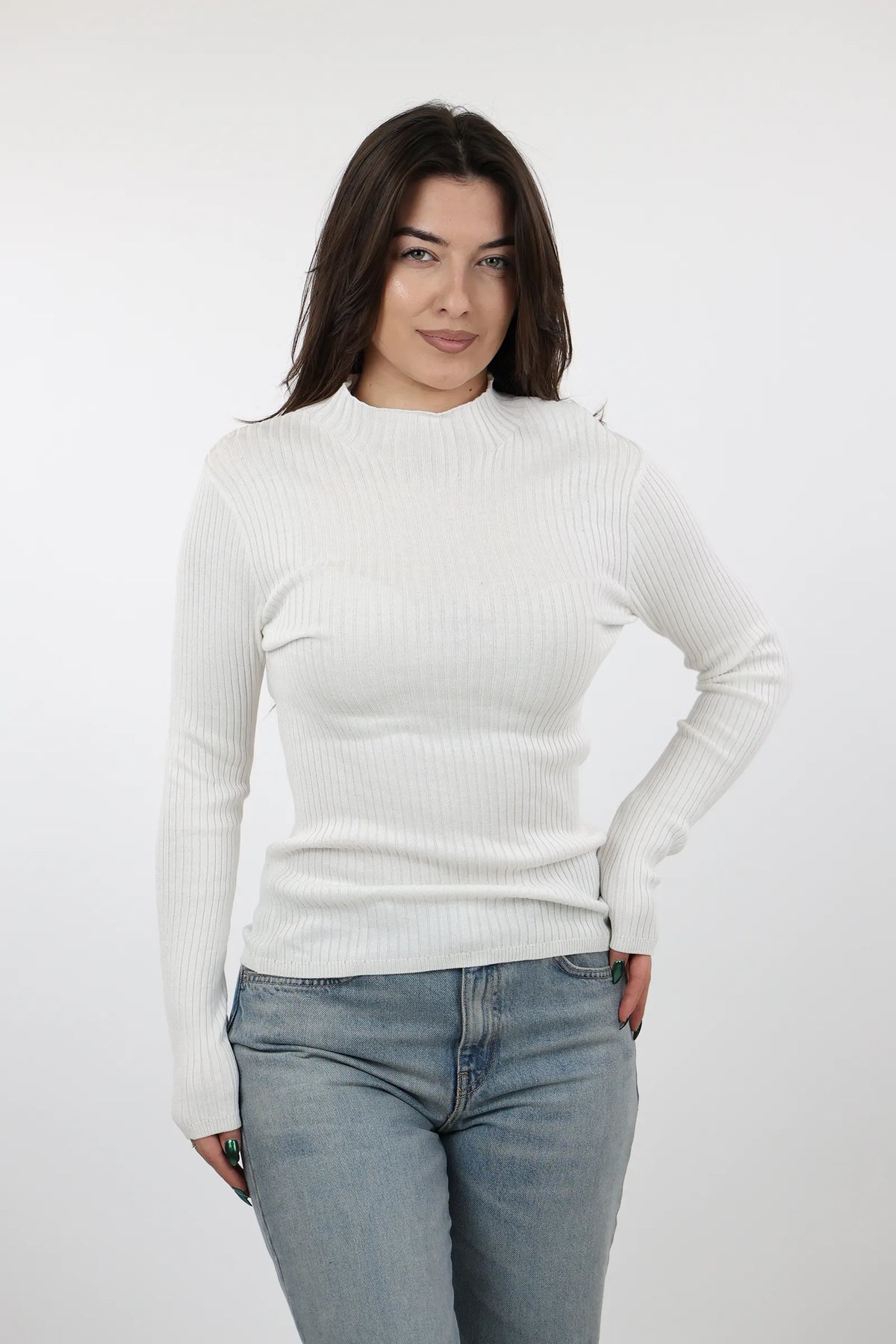Gjysem rrollke slim fit taupe