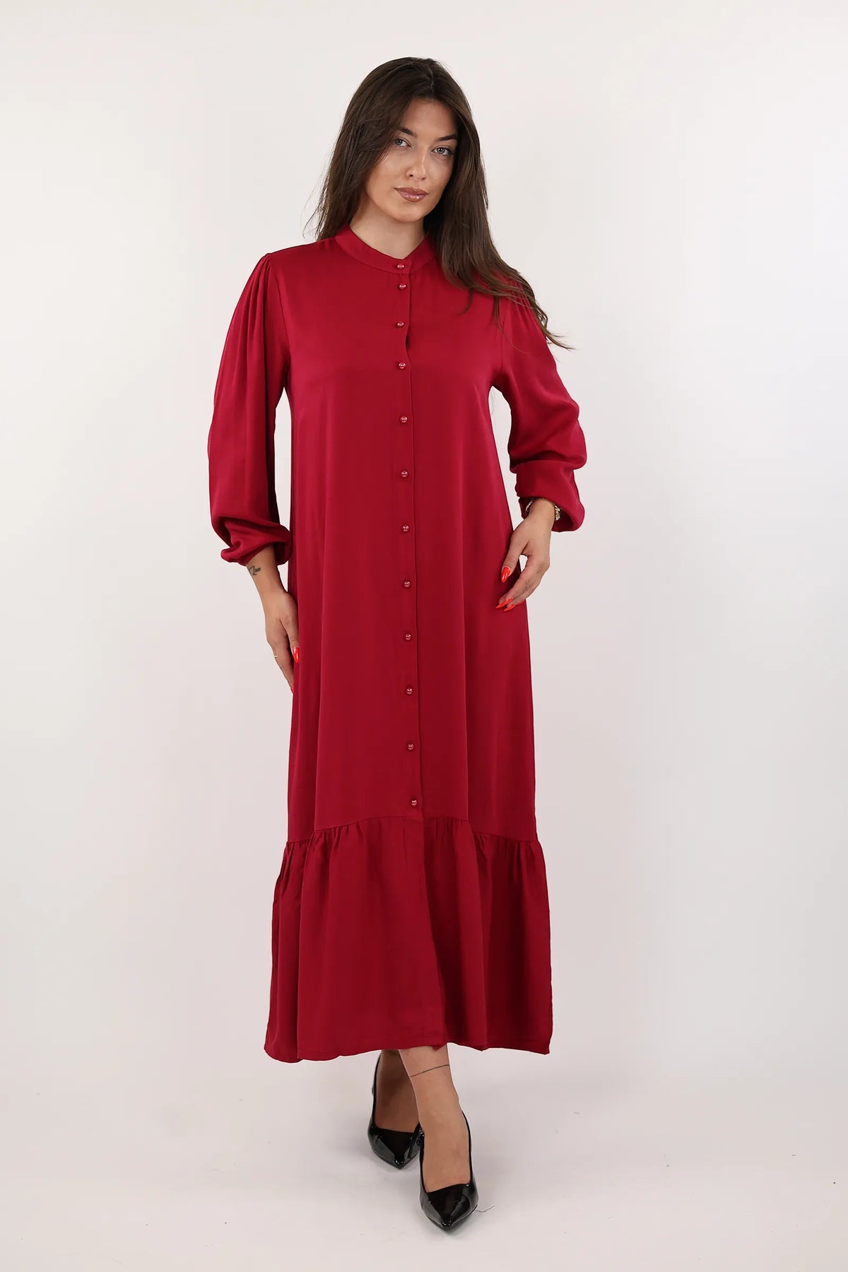 Fustan button maxi