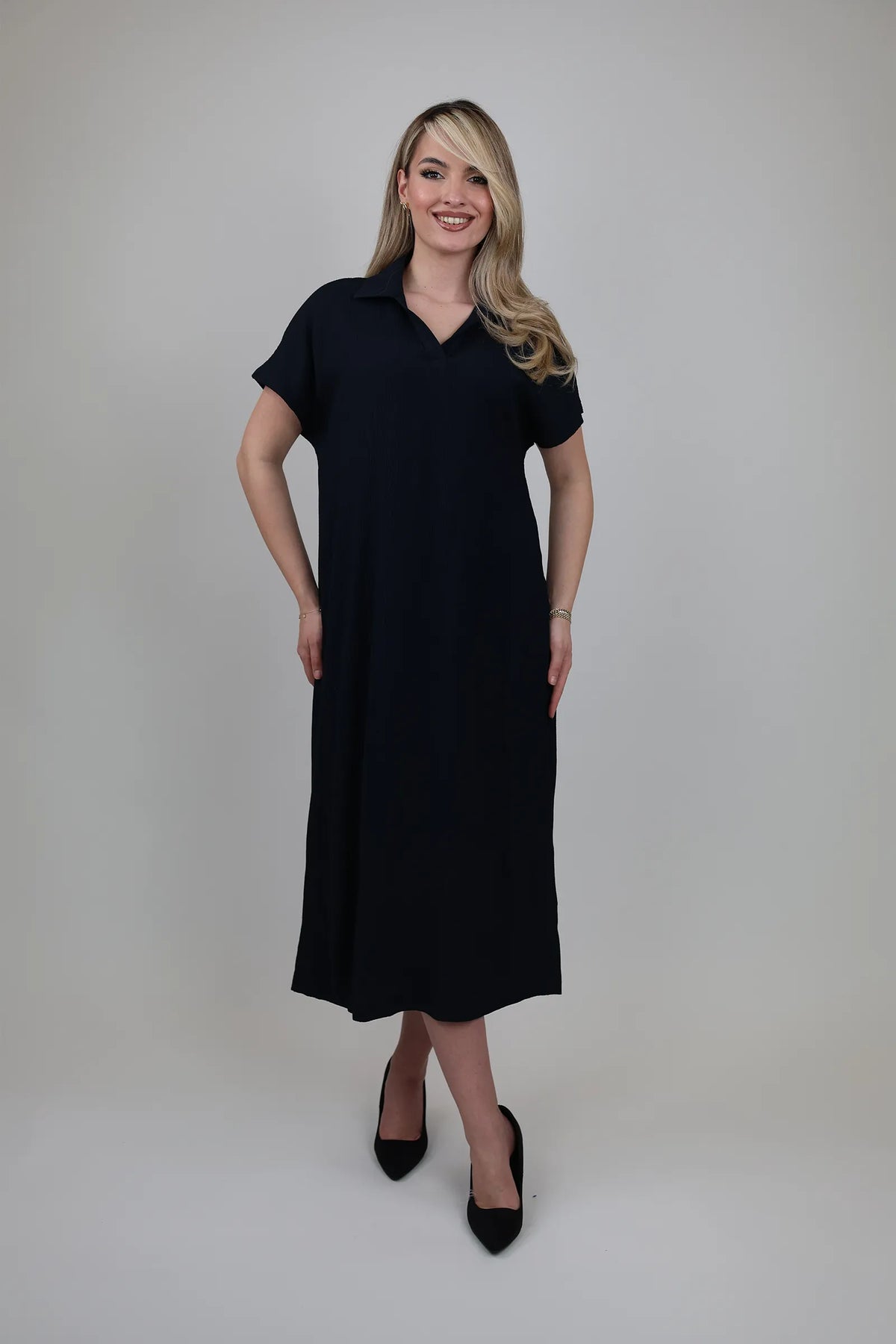 Fustan midi shirt dress