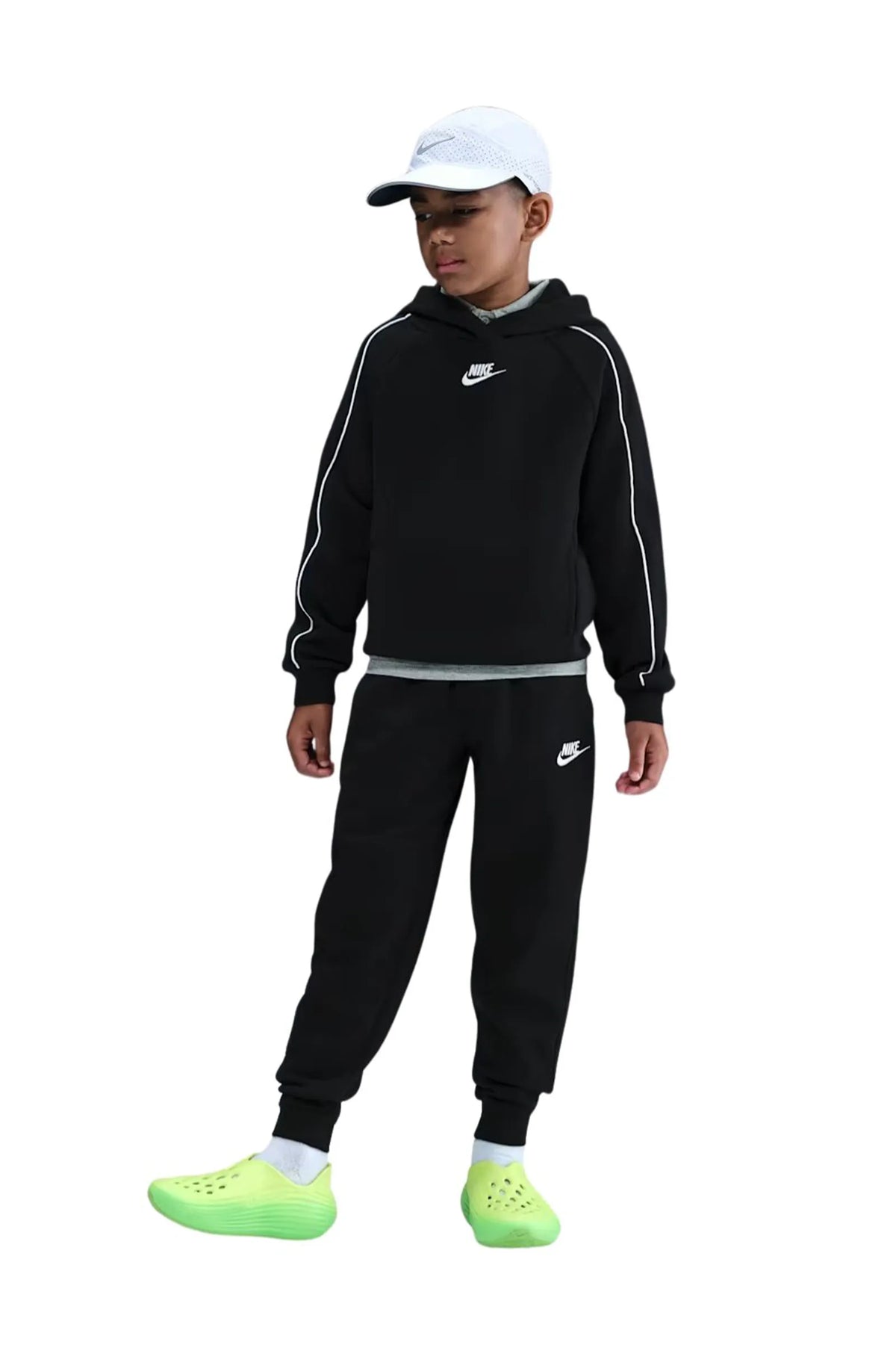 Set nike sportswear club fleece big kids' hooded tracksuit HQ9318-010