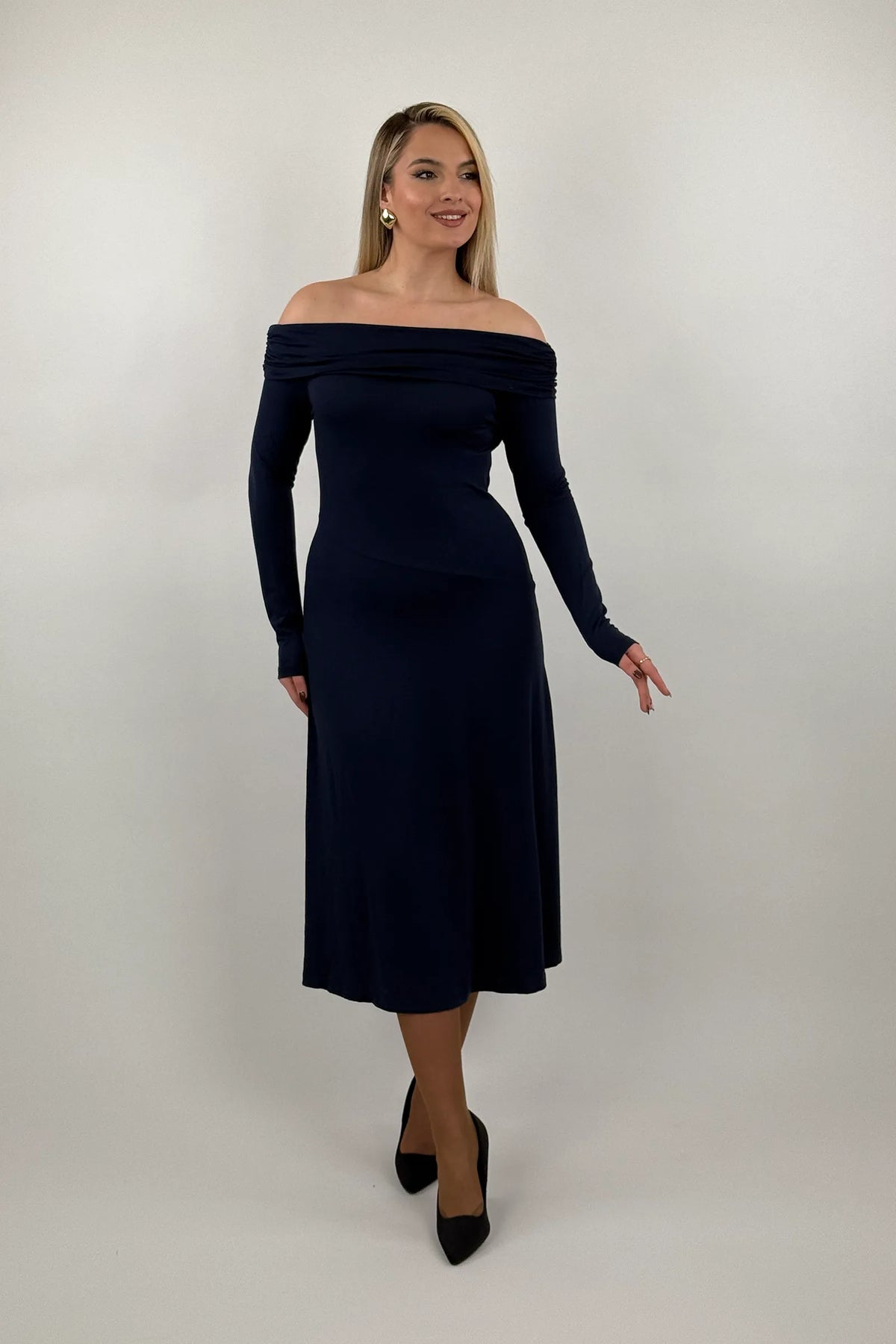 Fustan elegant long sleeve