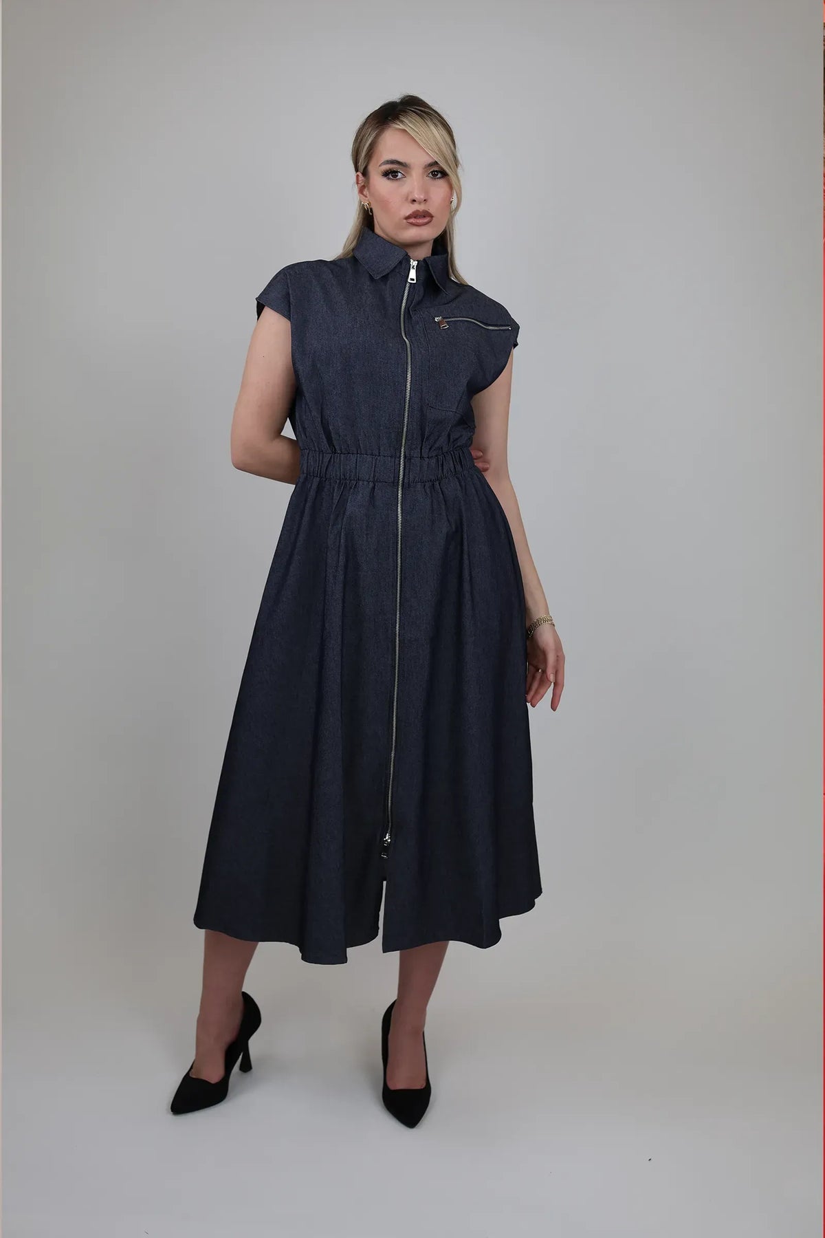Fustan chic zippered front
