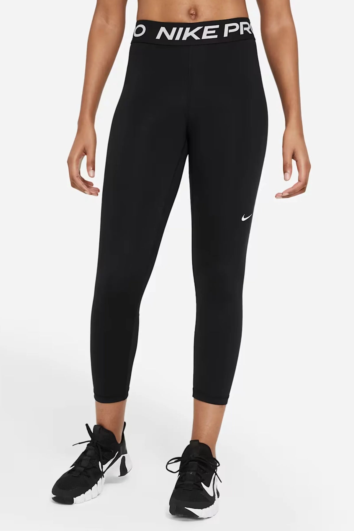 HELLANKE Nike Pro Women's Mid-Rise Crop Mesh-Panel Leggings