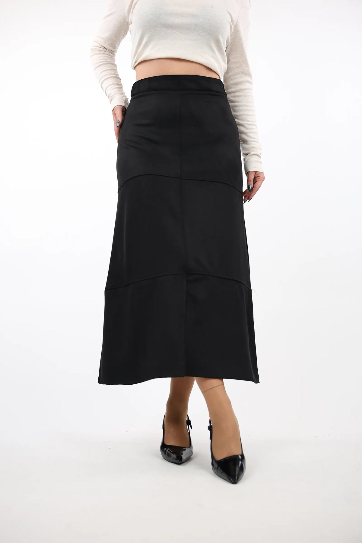 Fund suede midi skirt