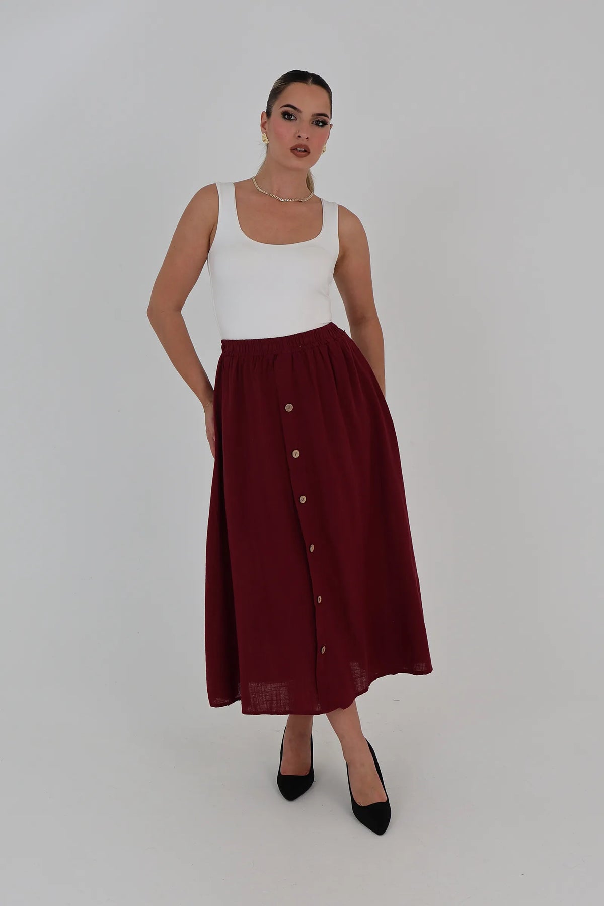 Fund elastic waist midi
