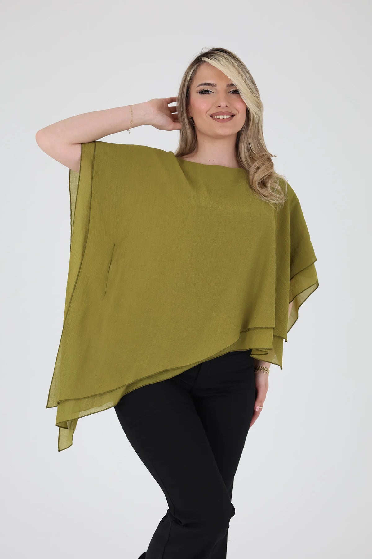 Maice asymmetric chiffon