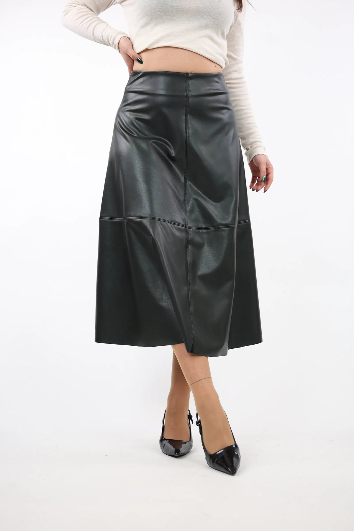 Fund leather midi