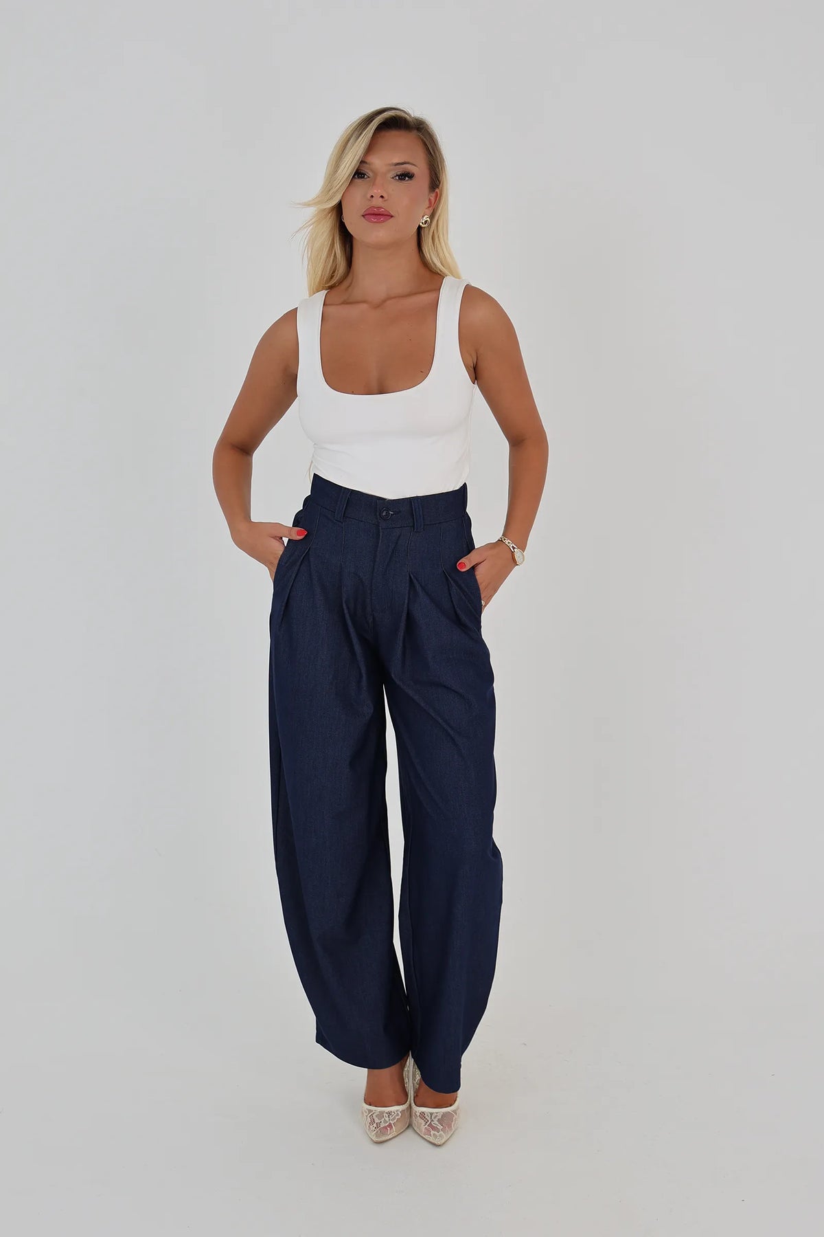 Pantallona dark denim