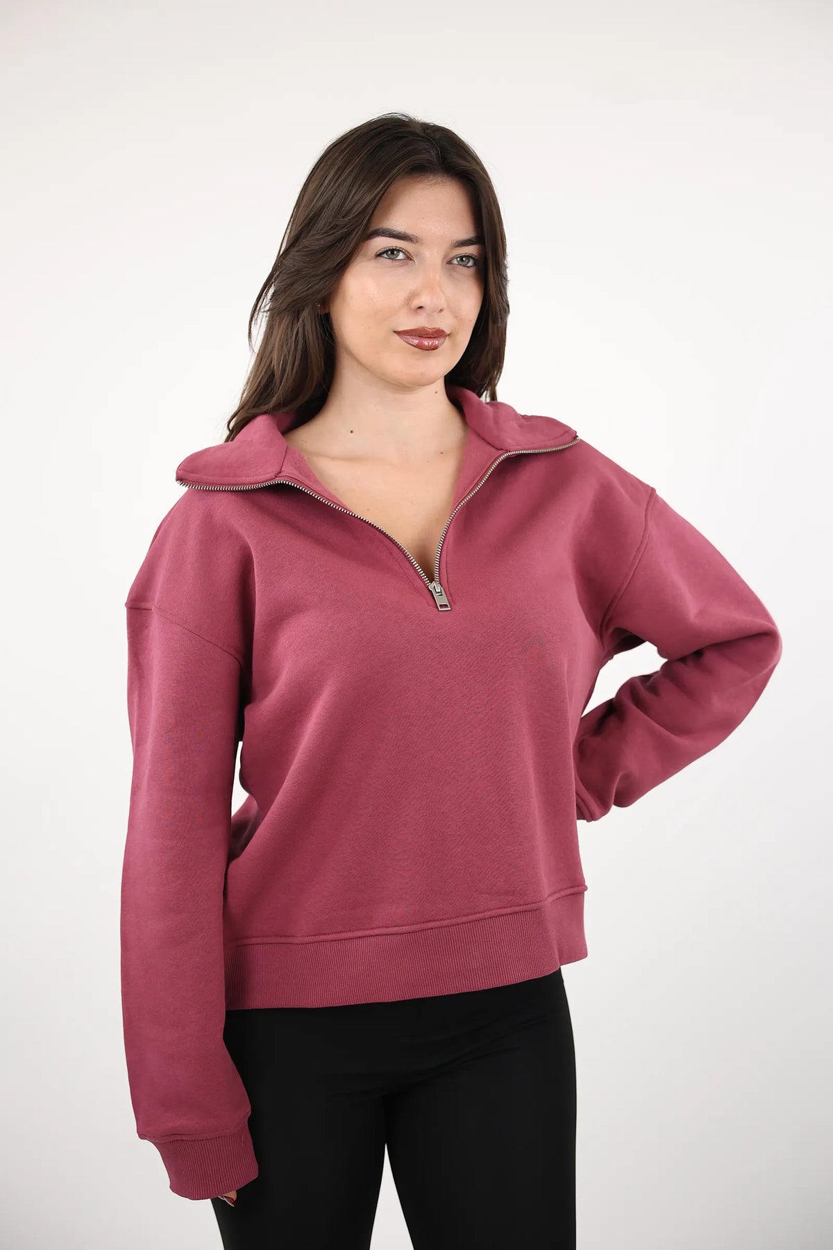Duks pink half-zip