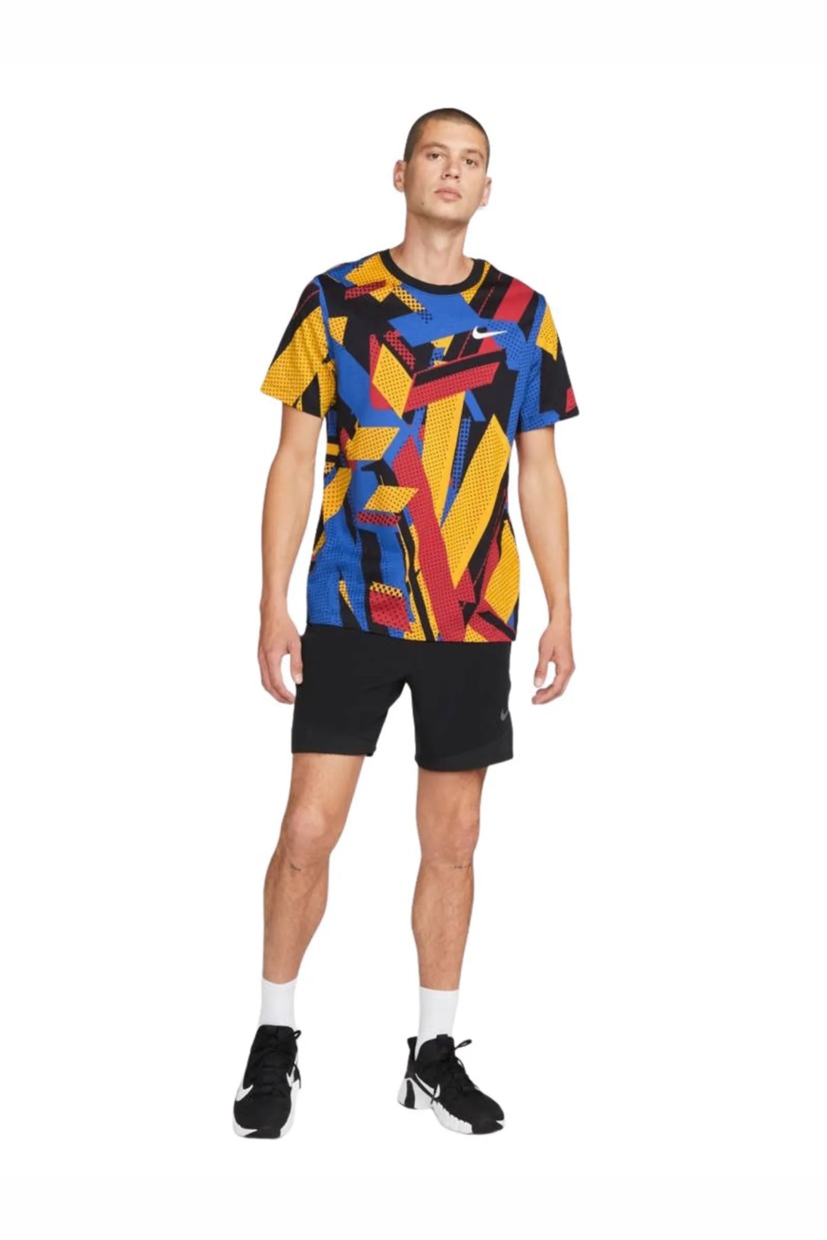 Maice nike geometric jacquard dri fit t-shirt multicoloured DM6253-405