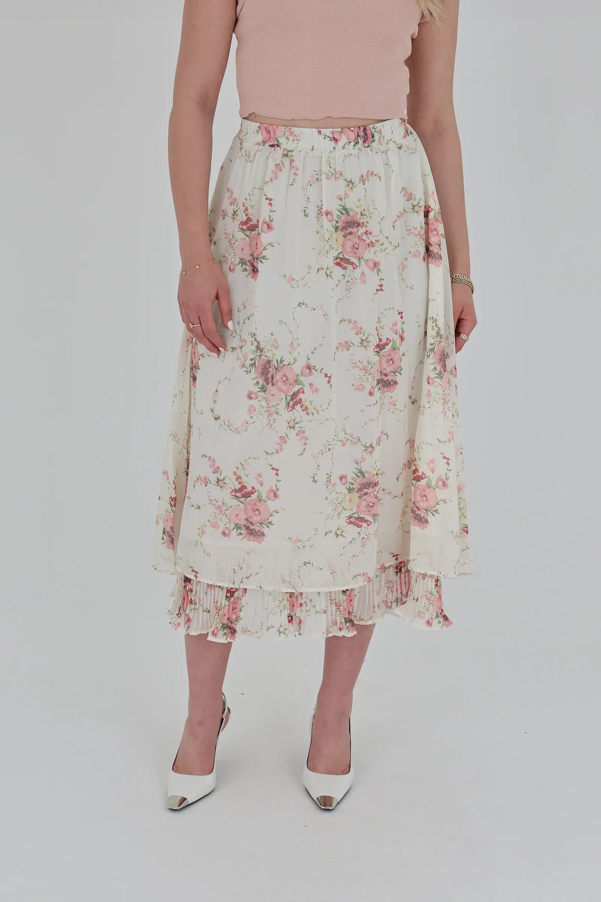 Fund floral midi