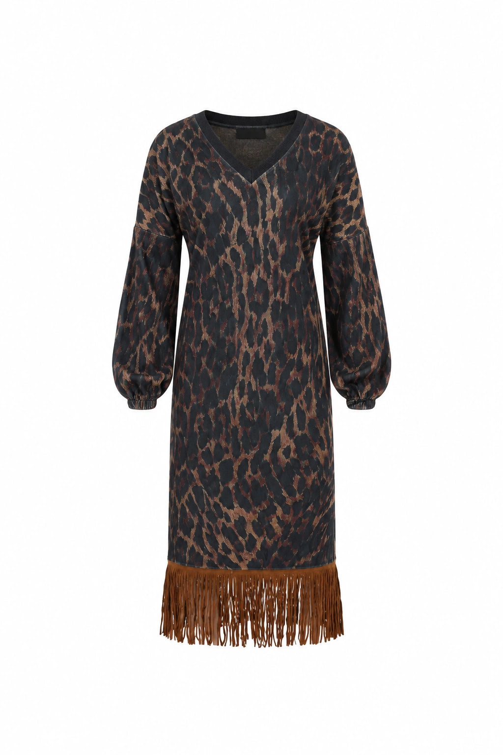 Fustan leopard print midi
