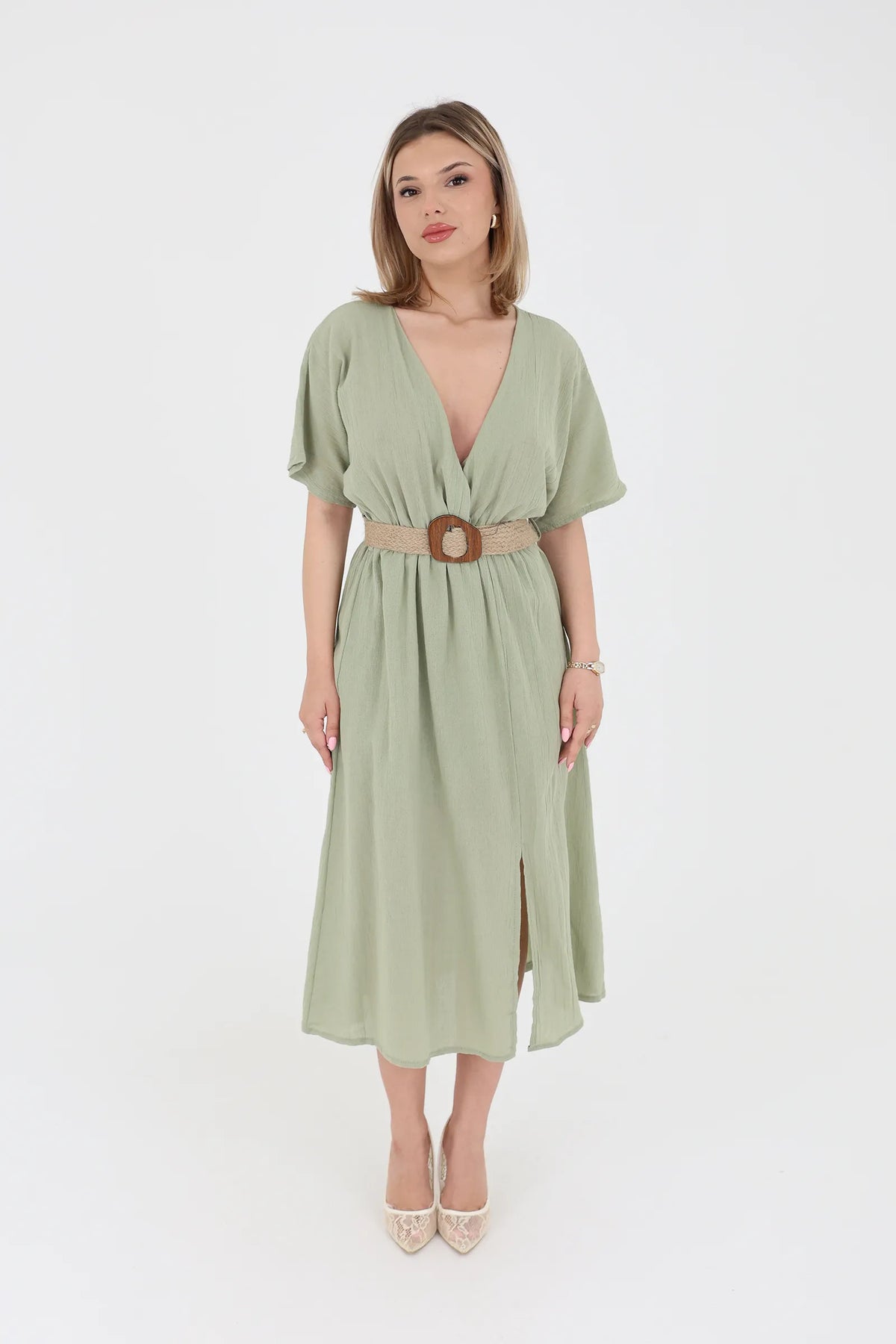 Fustan linen midi