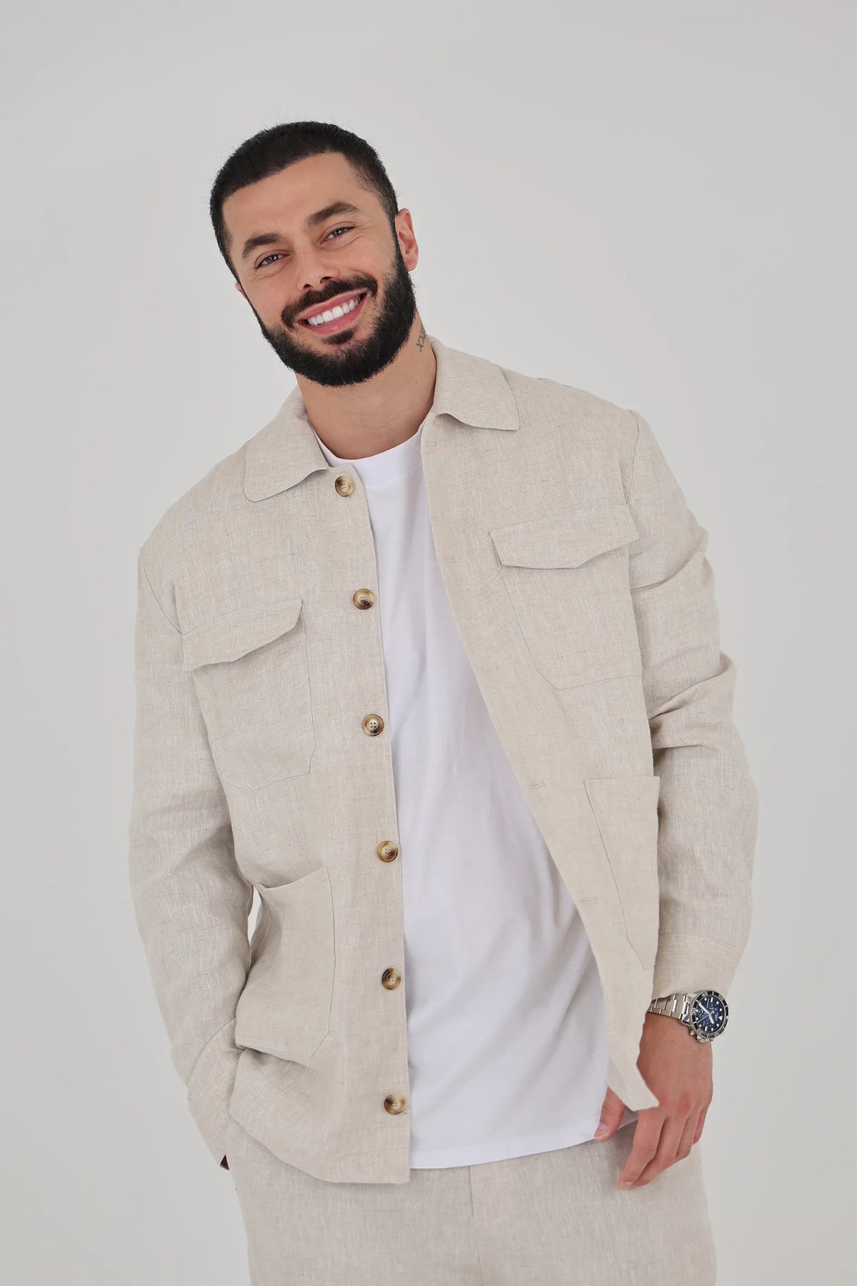 Sako linen shacket