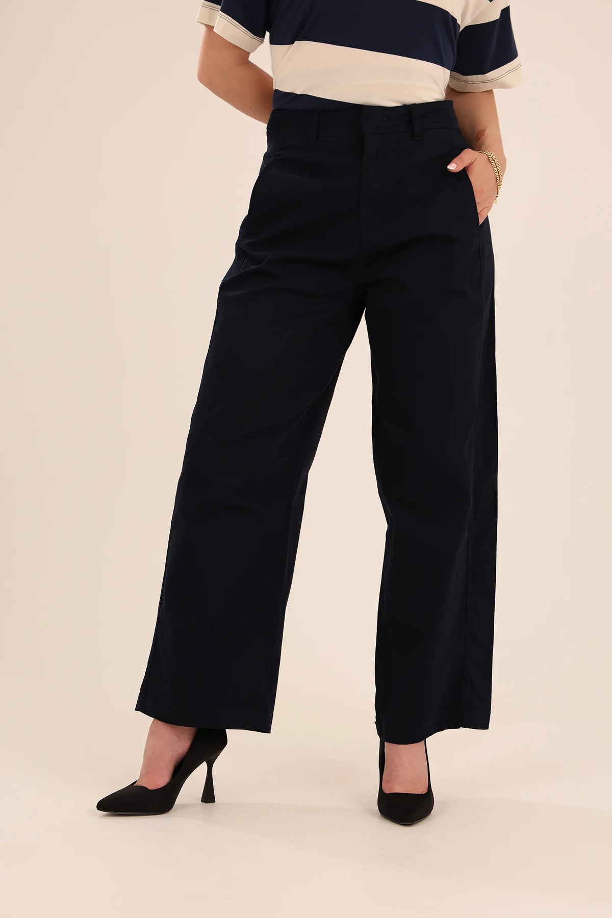 Pantallona wide leg chino