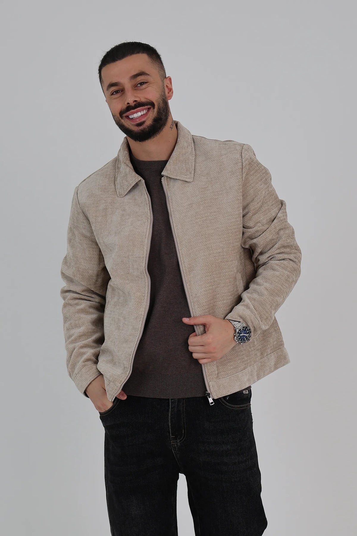 Jakne textured suede