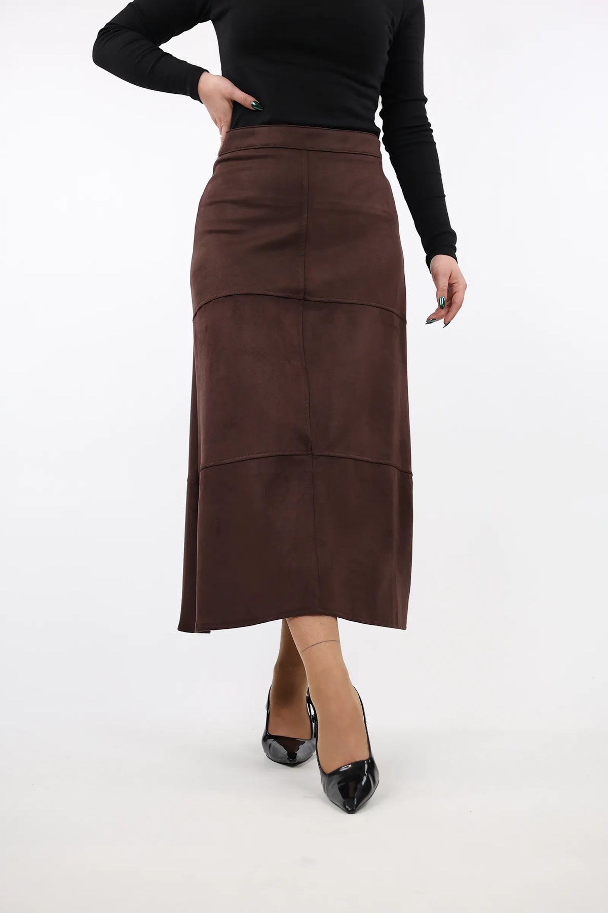 Fund suede midi skirt
