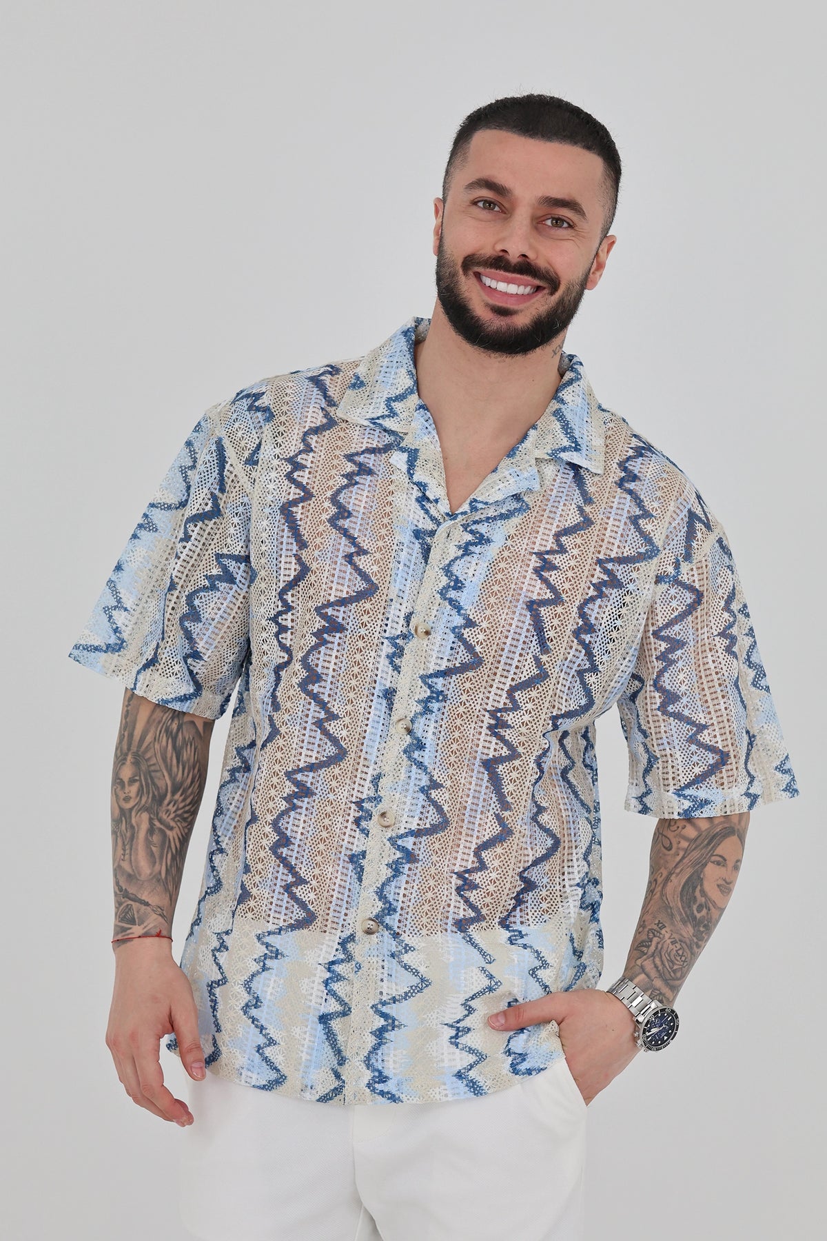 Kemishe striped crochet