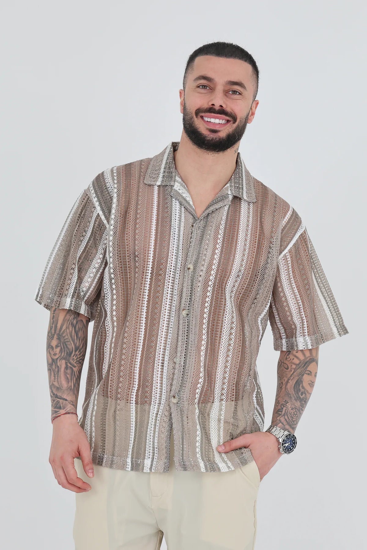 Kemishe striped crochet