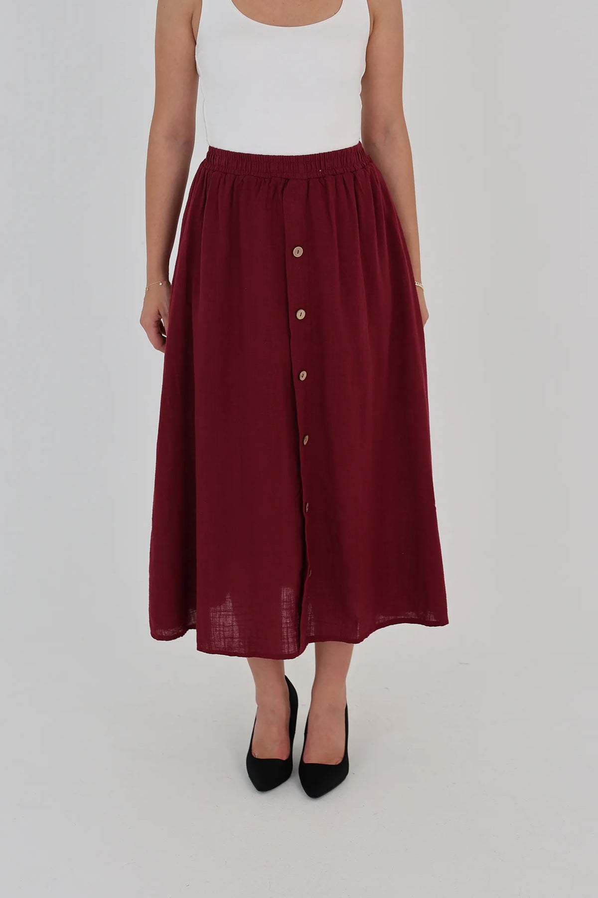 Fund elastic waist midi