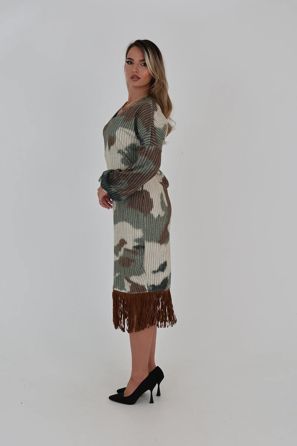 Fustan brown fringe