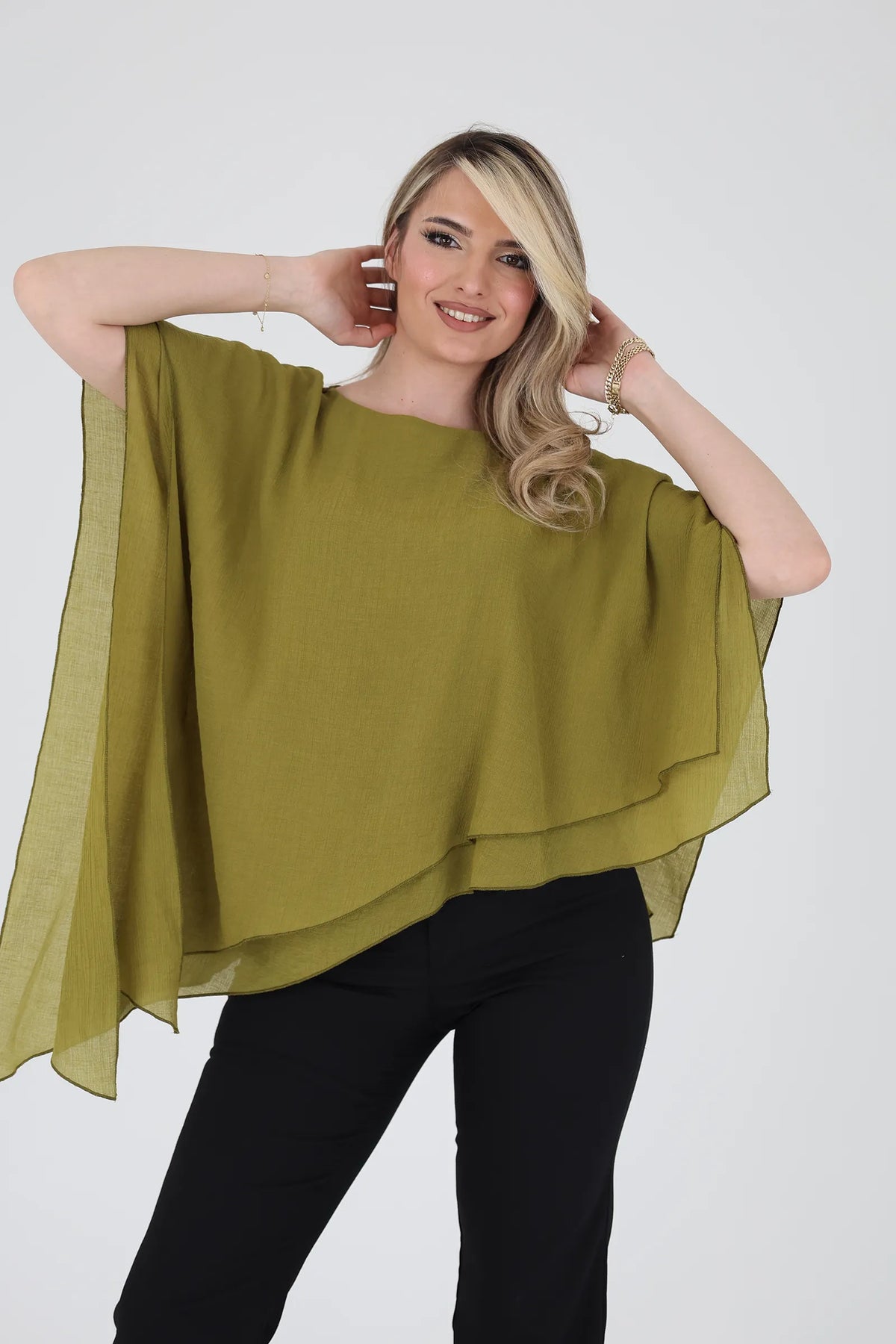 Maice asymmetric chiffon
