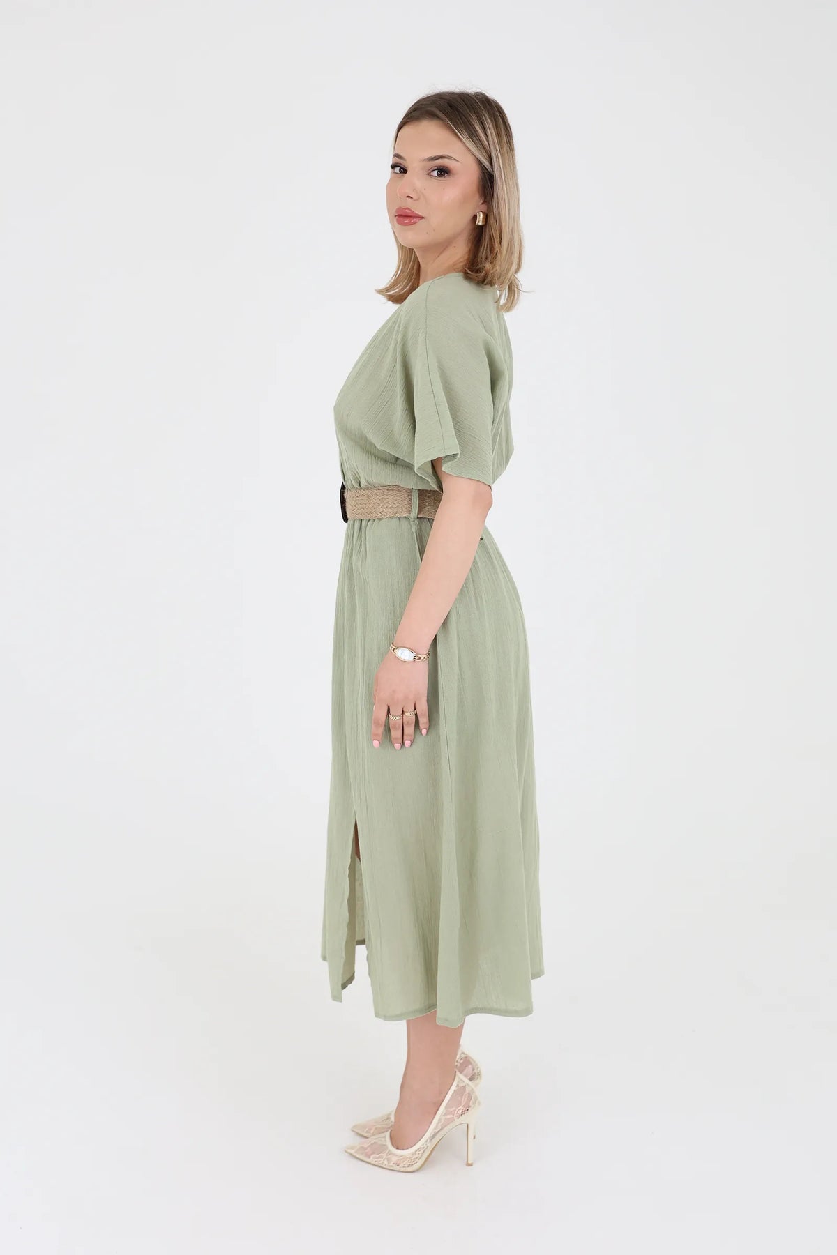 Fustan linen midi