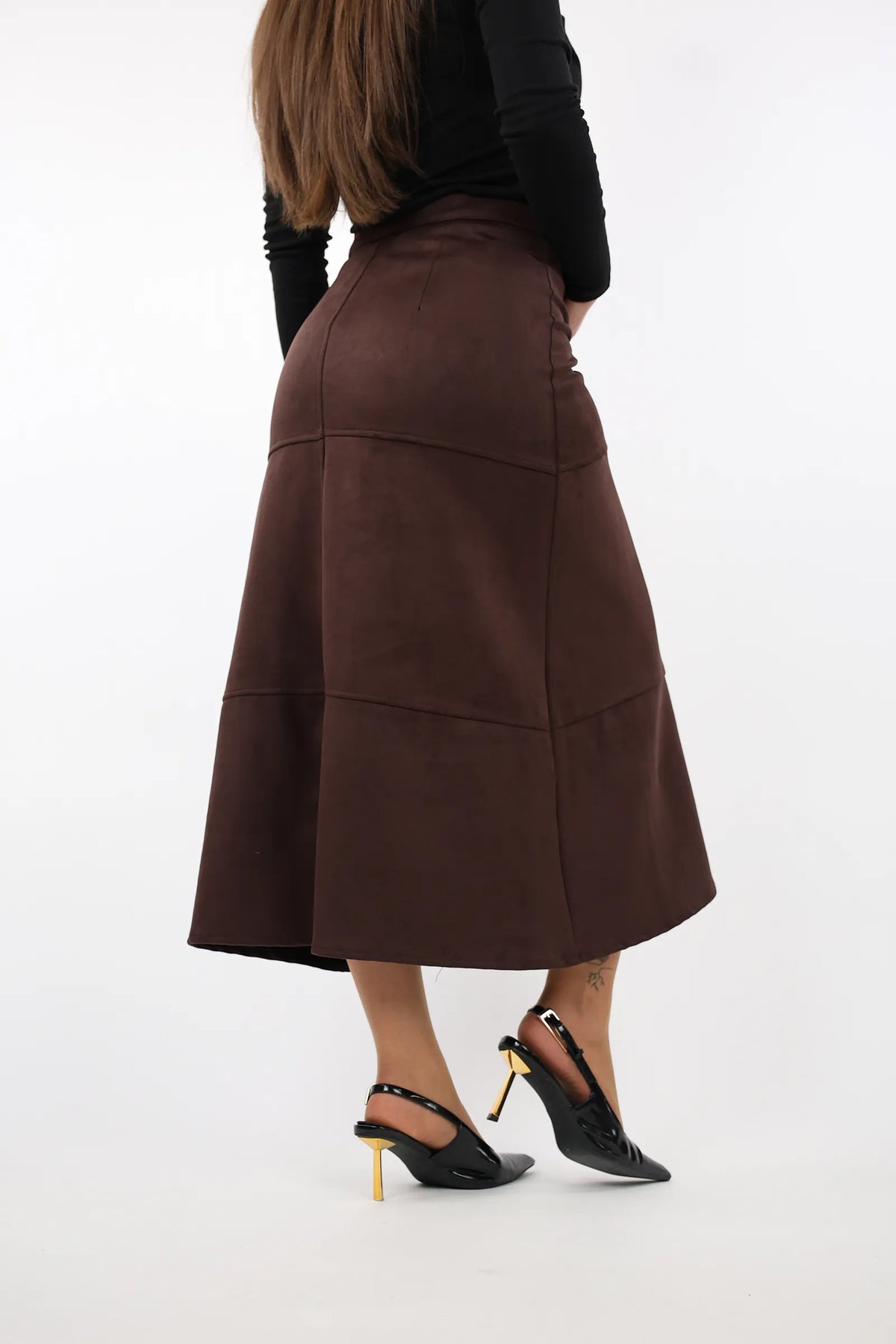 Fund suede midi skirt