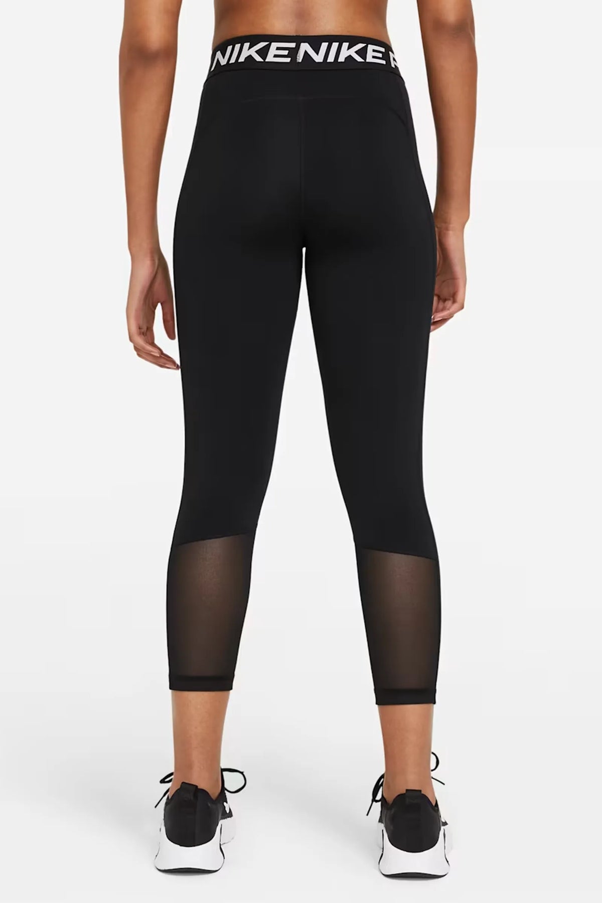 HELLANKE Nike Pro Women's Mid-Rise Crop Mesh-Panel Leggings