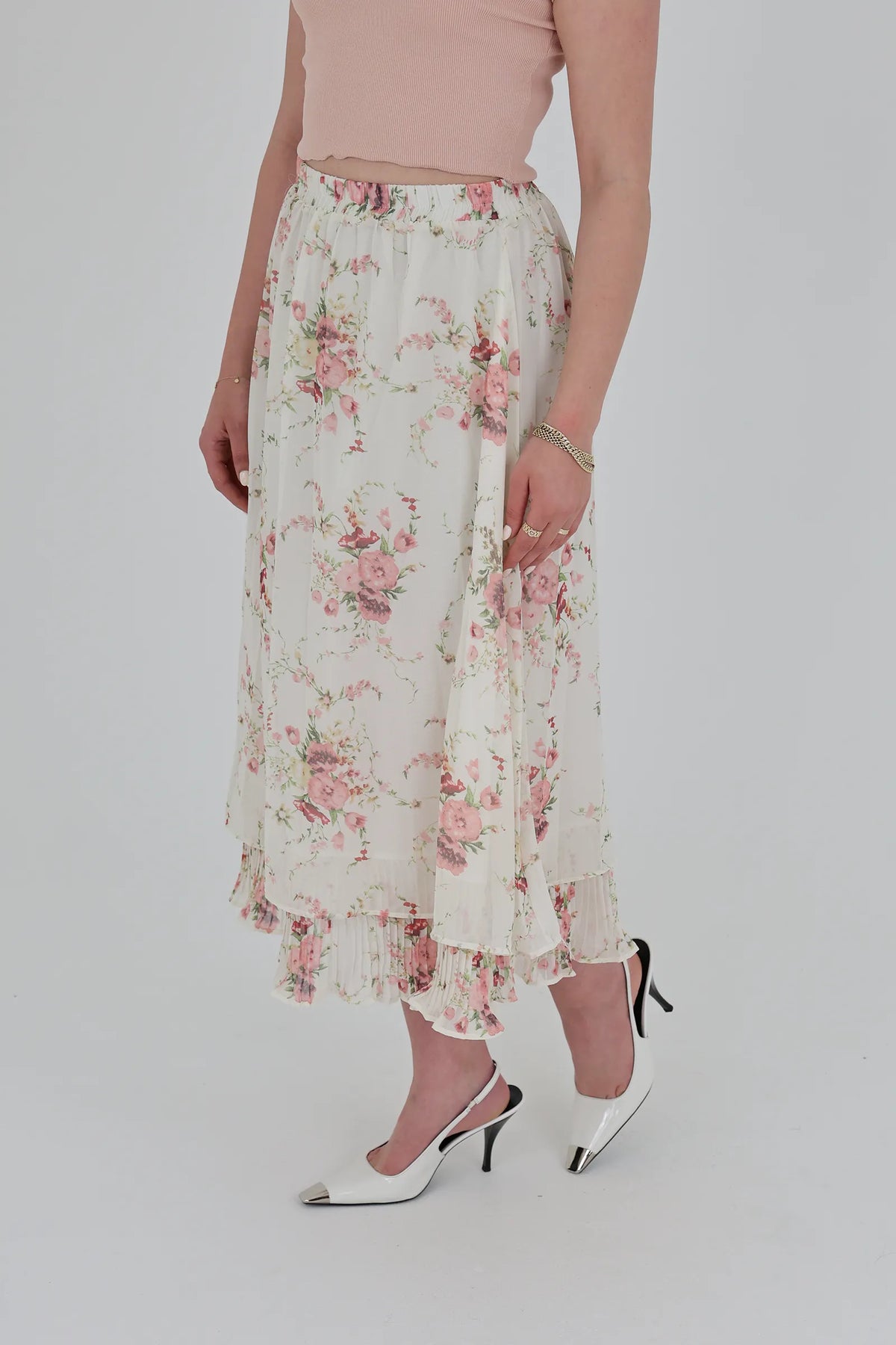 Fund floral midi