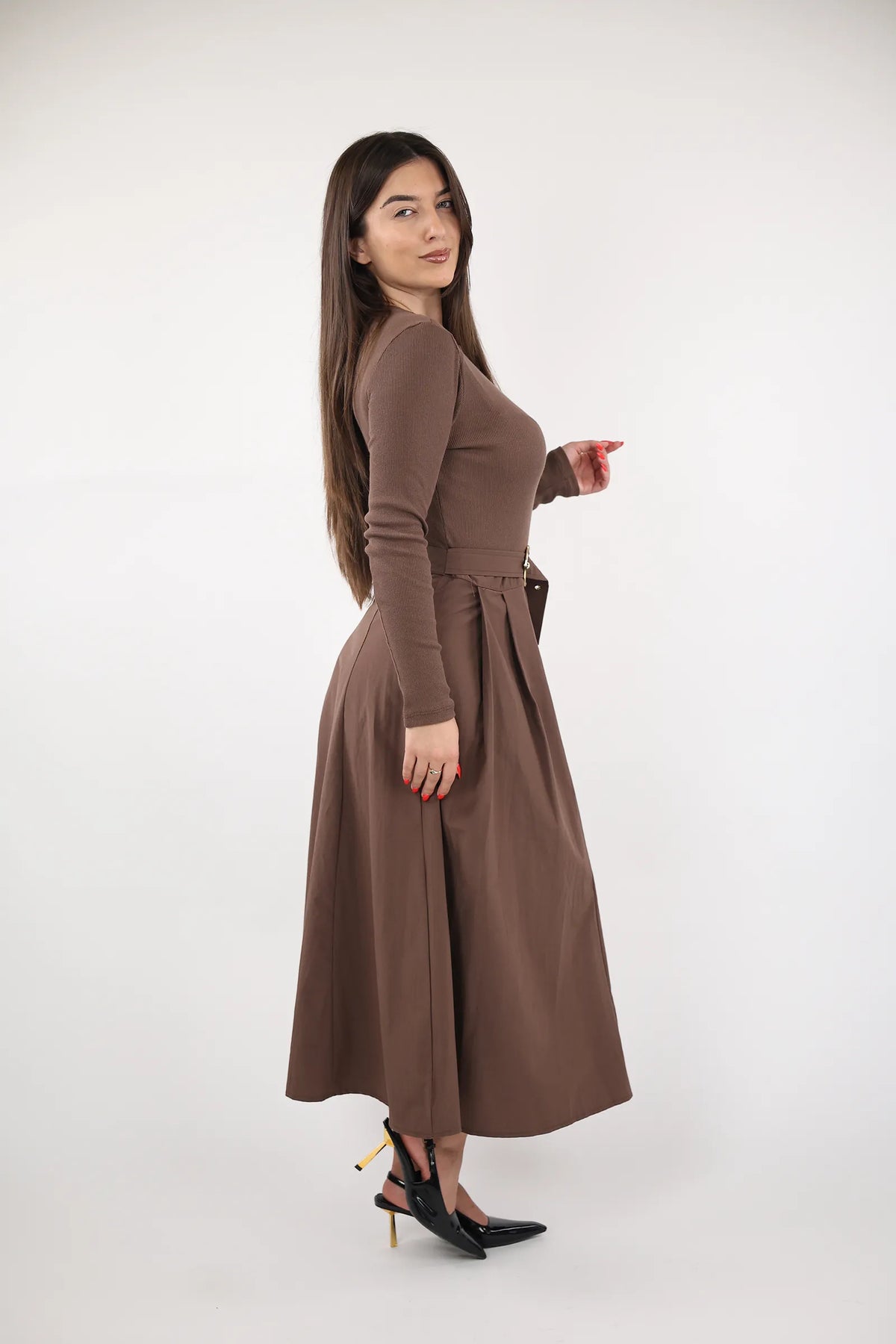Fustan casual belted