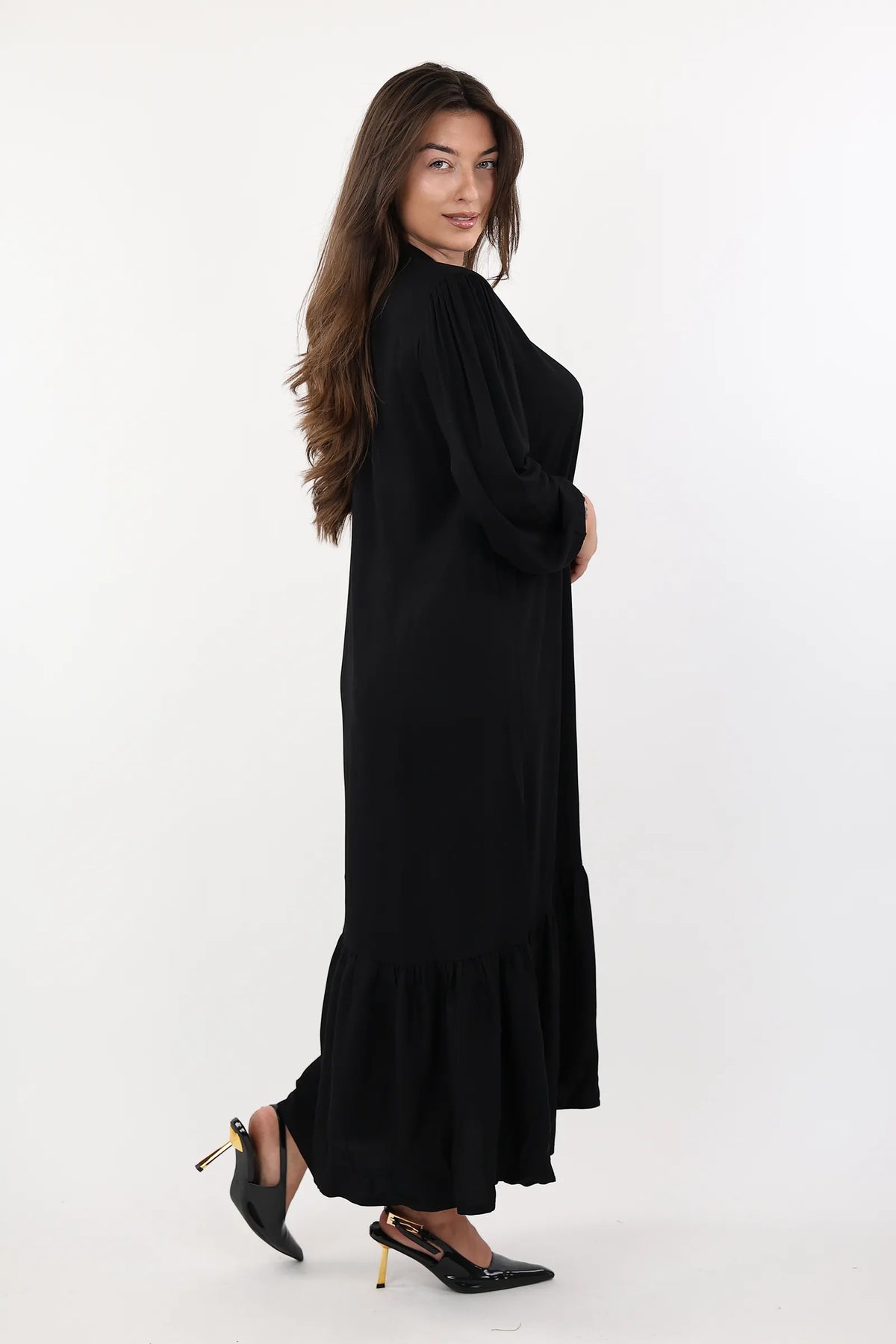 Fustan button maxi