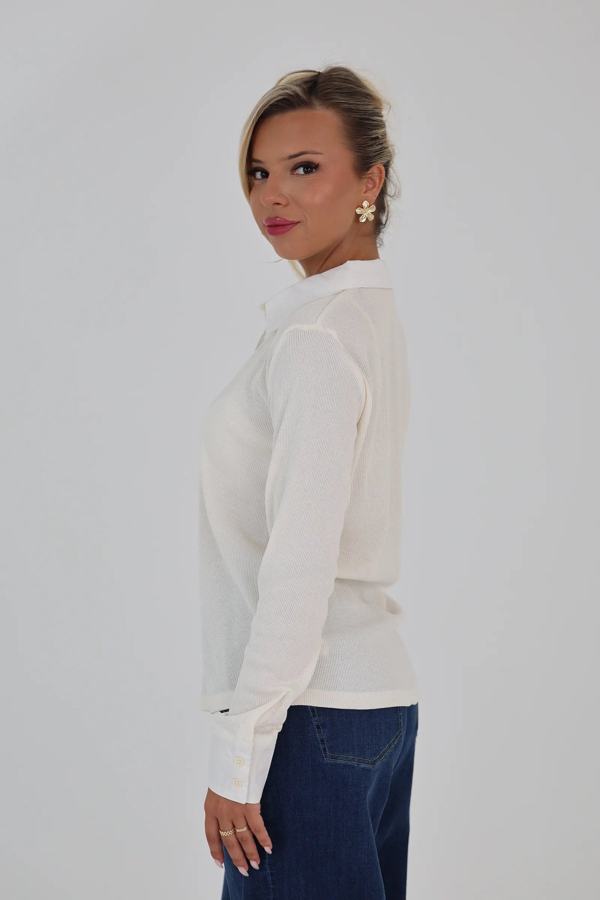 Bluze sheer pointelle
