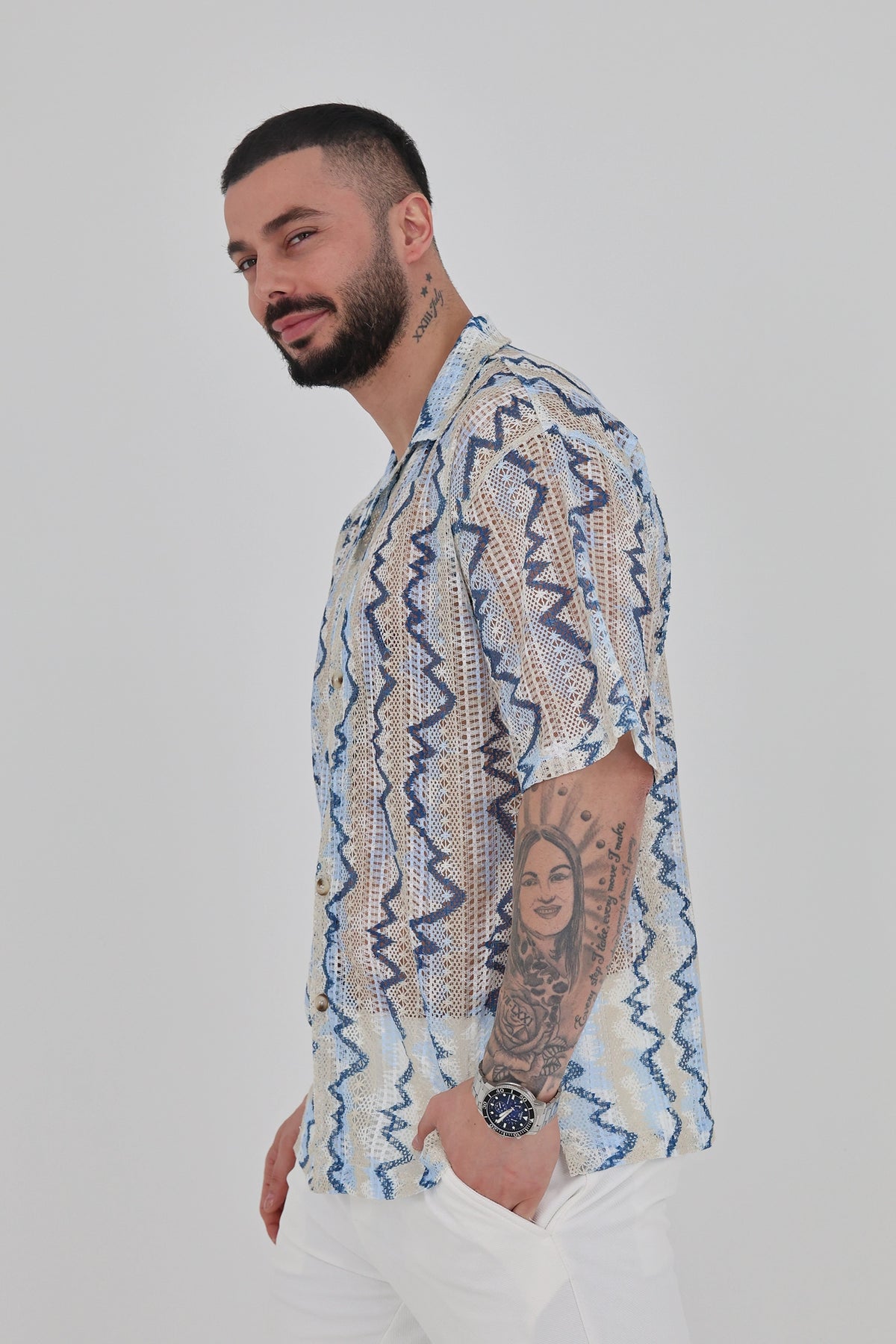 Kemishe striped crochet