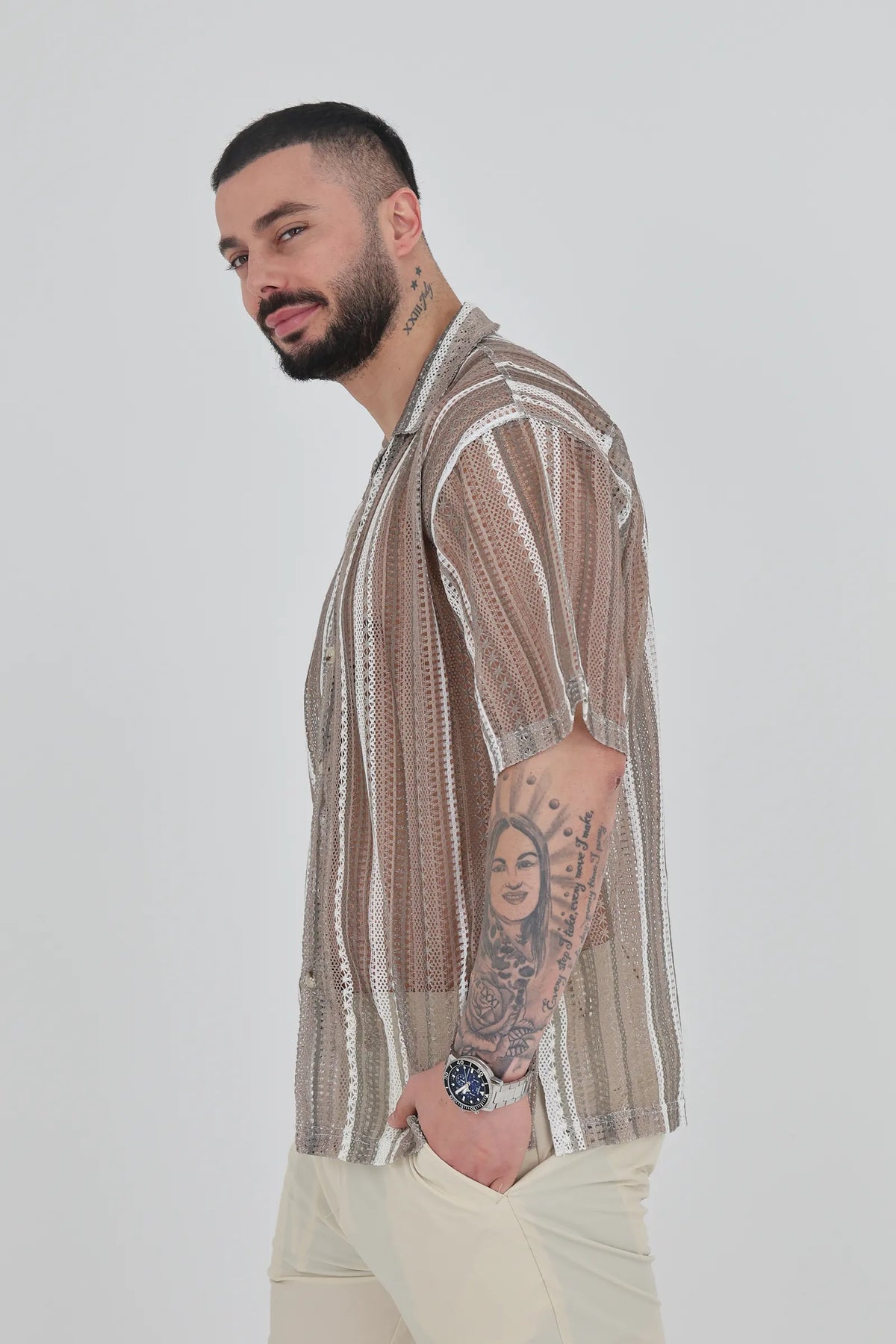 Kemishe striped crochet