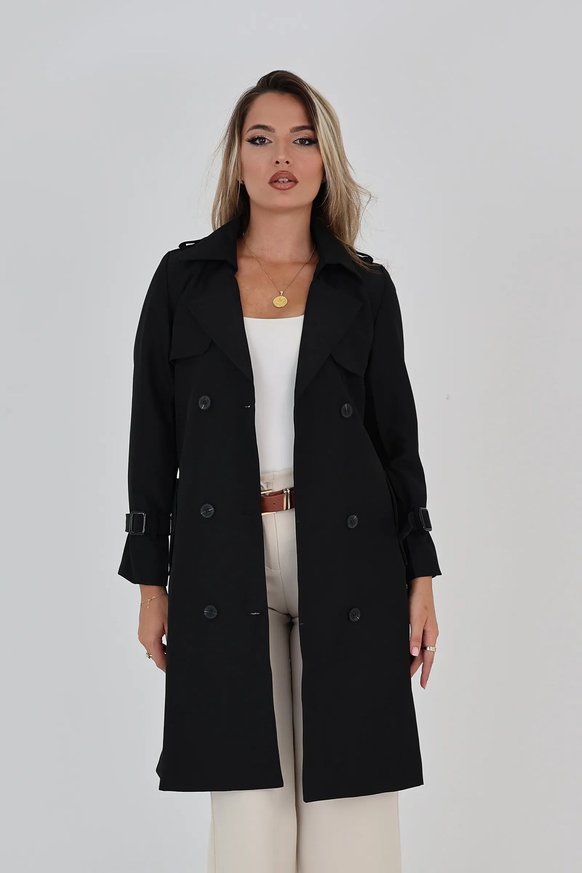 Mantil midi trench
