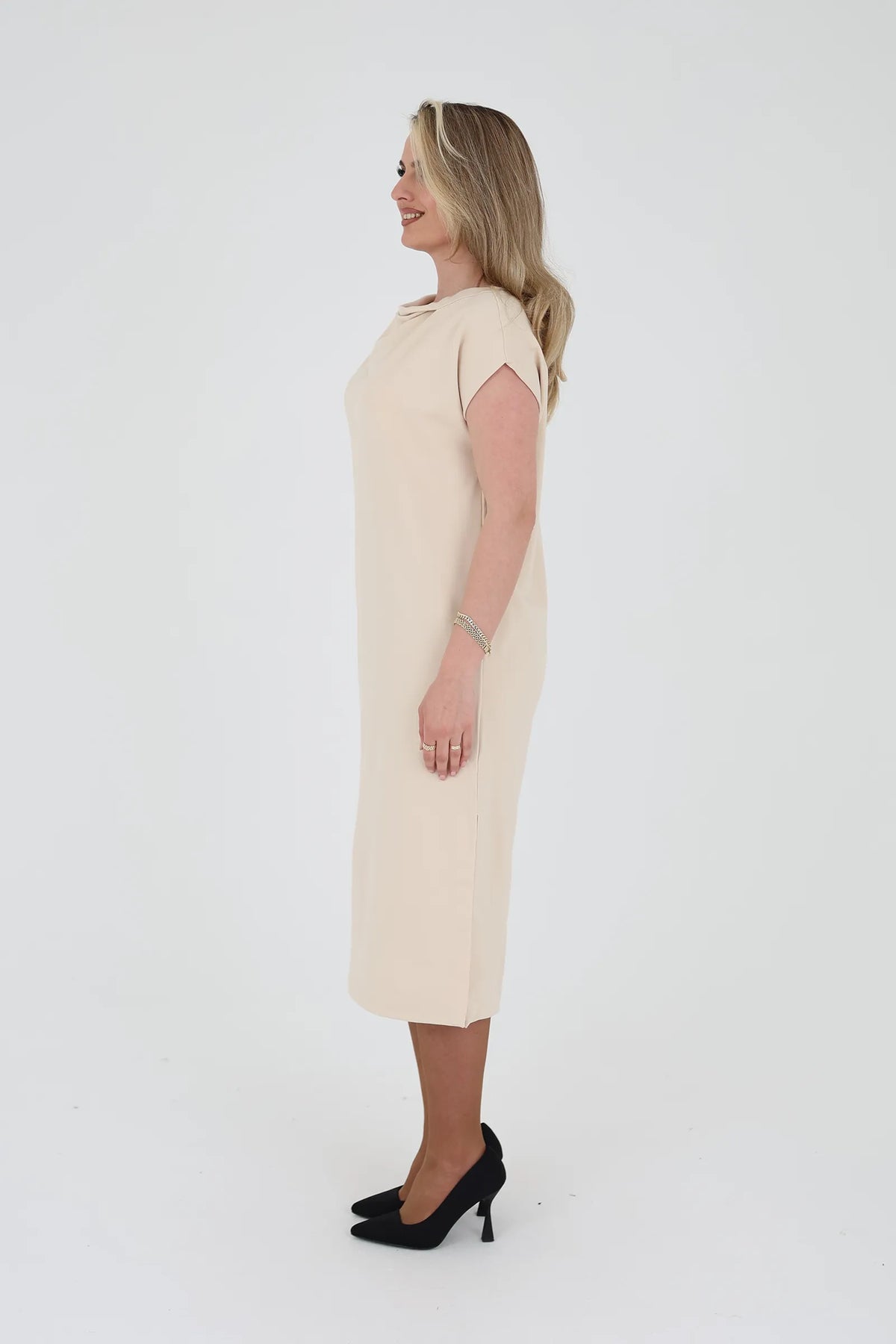 Fustan cowl neck