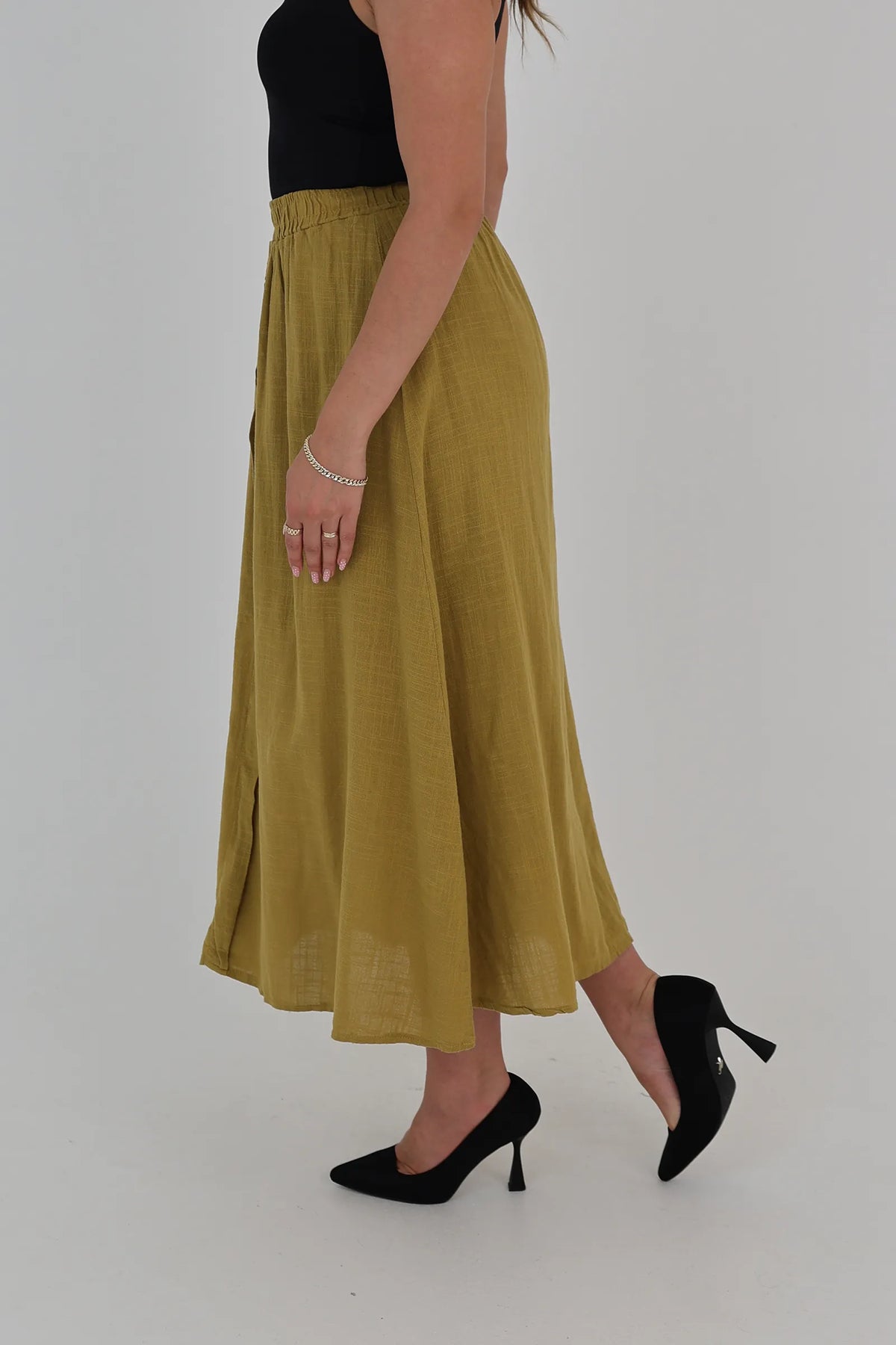 Fund elastic waist midi