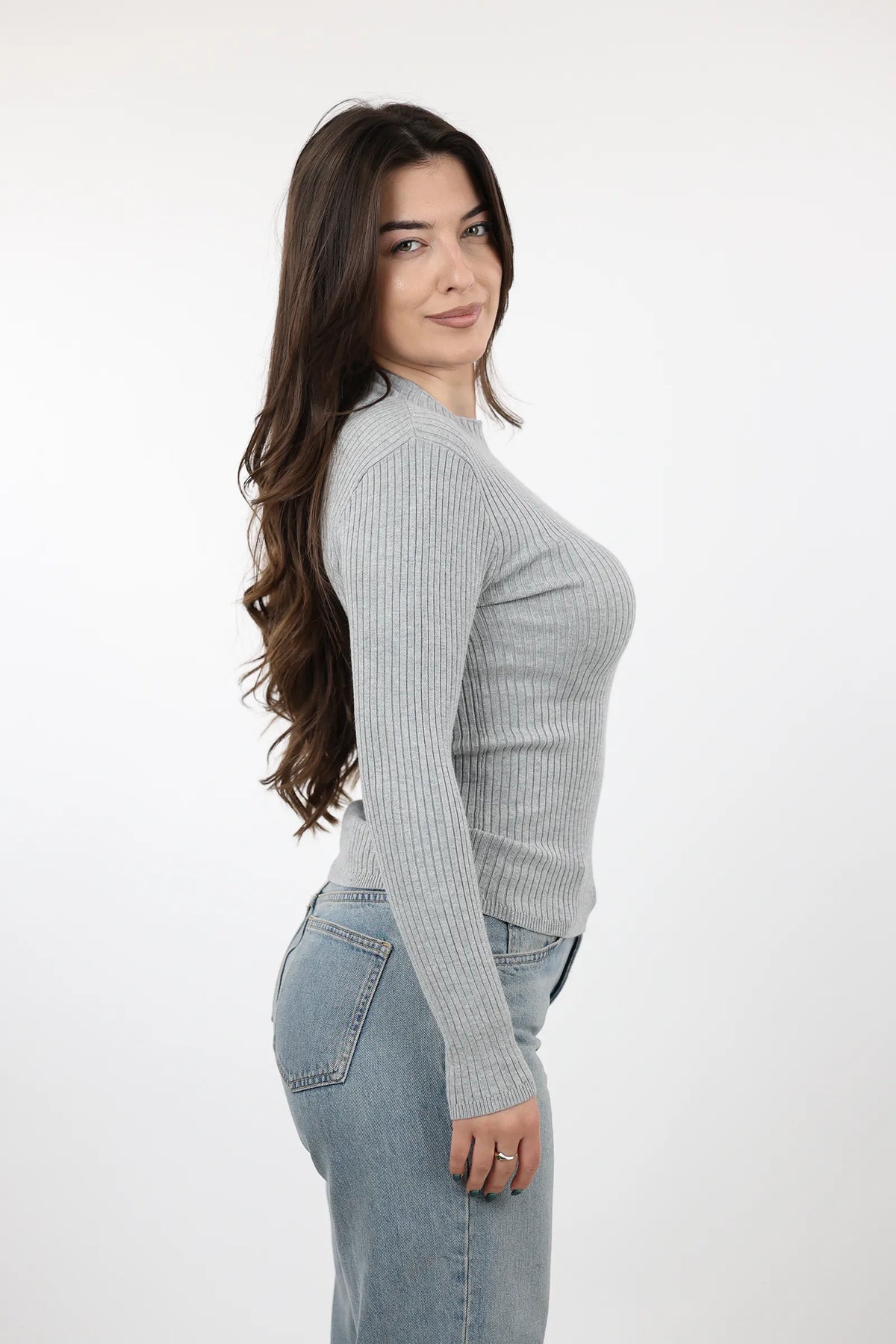 Gjysem rrollke slim fit taupe