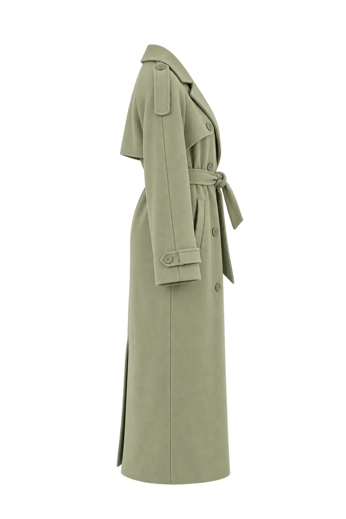 Pallto long olive green