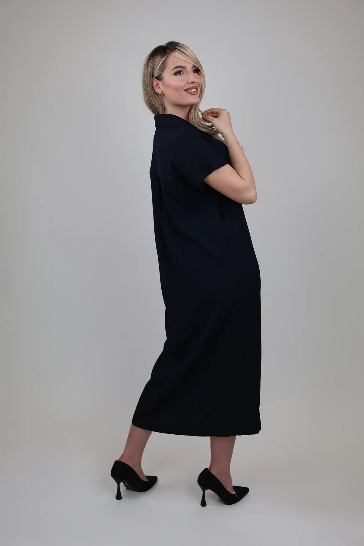 Fustan midi shirt dress