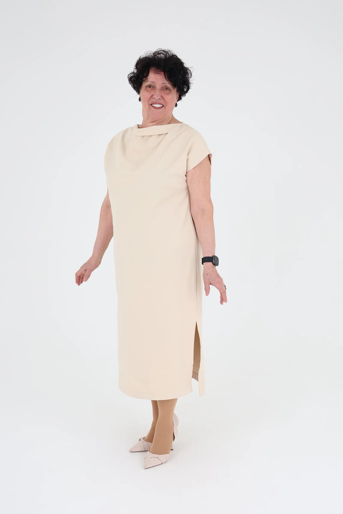 Fustan cowl neck
