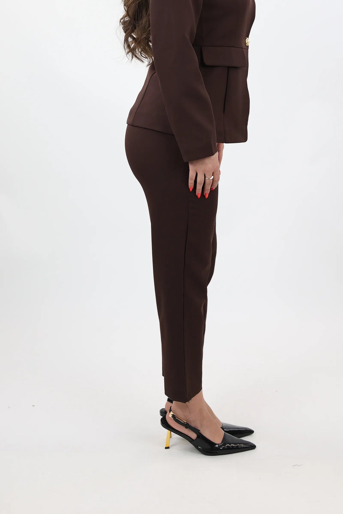 Pantallona business high-waist