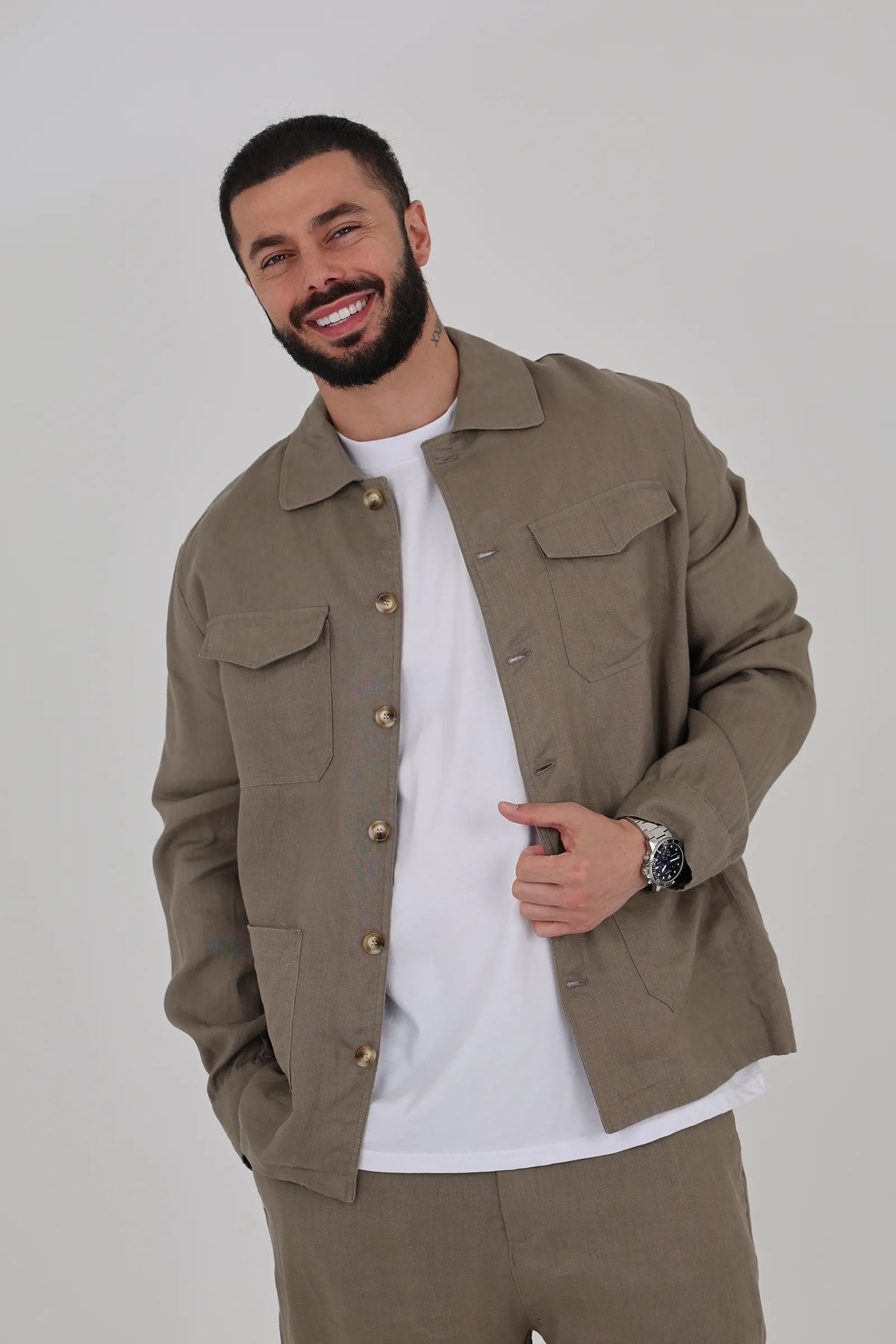 Sako linen shacket